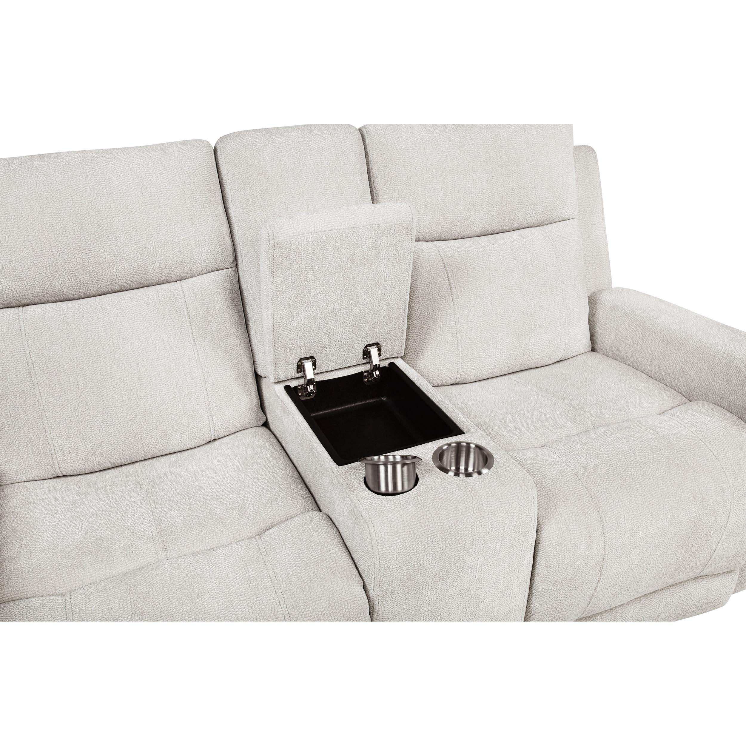  Coaster Furniture Kennett 610152P Chenille Upholstered Power Reclining Loveseat - Ivory IMAGE 9