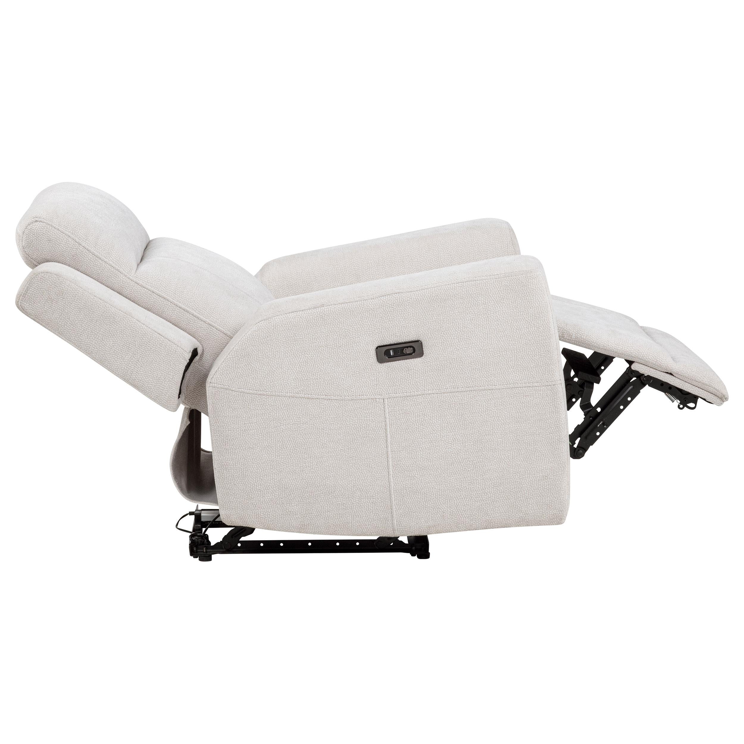  Coaster Furniture Kennett 610153P Chenille Upholstered Power Recliner Chair - Ivory IMAGE 11