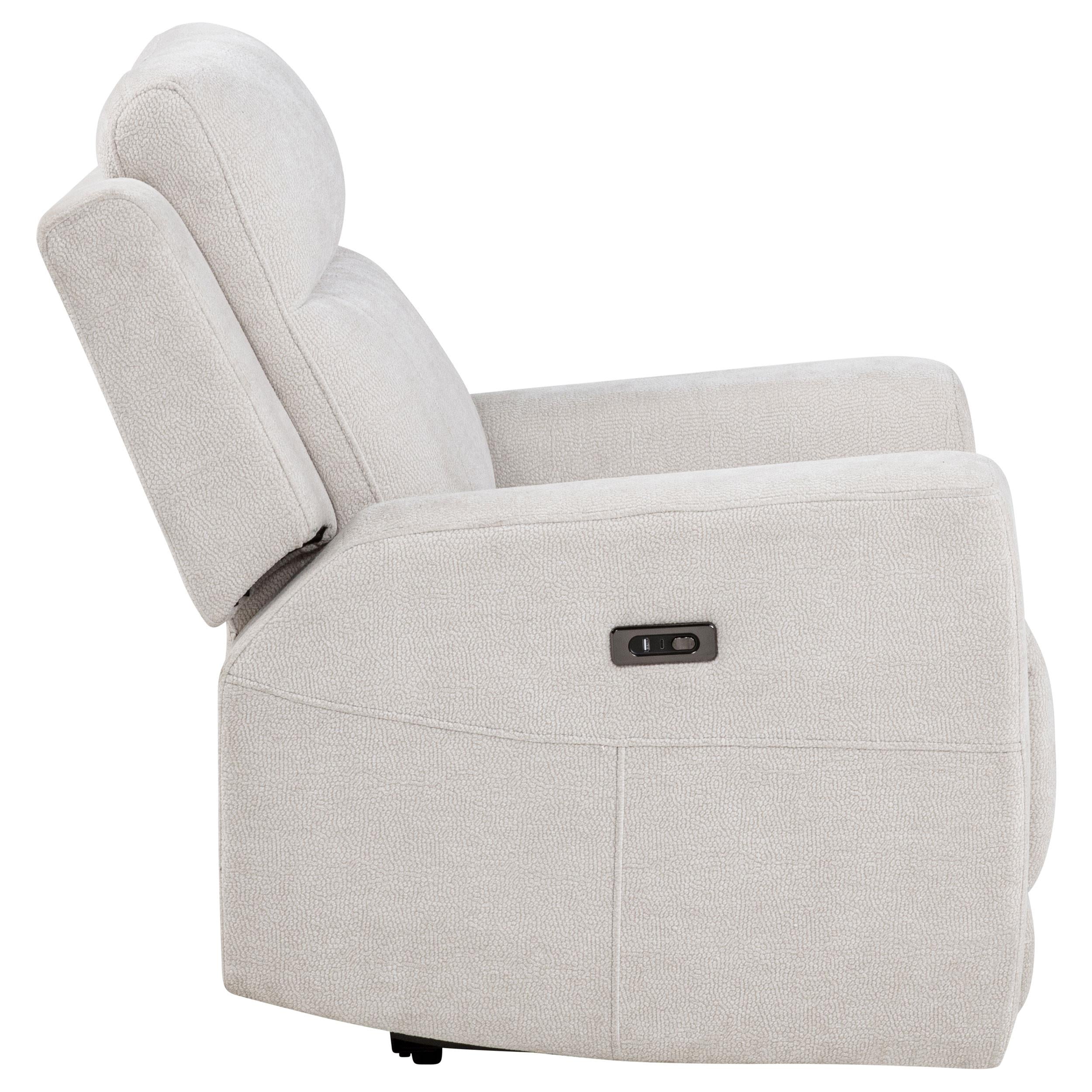  Coaster Furniture Kennett 610153P Chenille Upholstered Power Recliner Chair - Ivory IMAGE 12