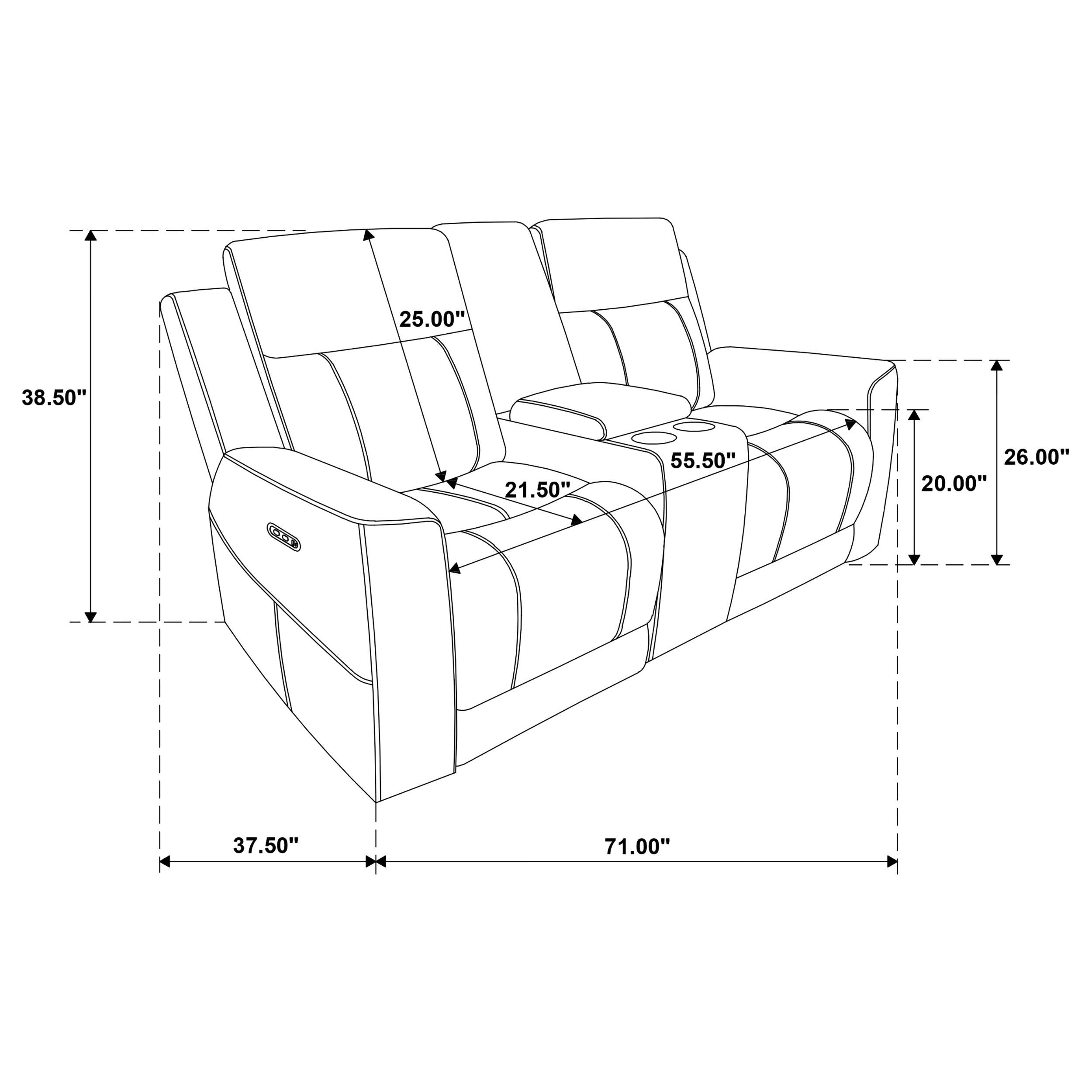  Coaster Furniture Kennett 610155P Chenille Upholstered Power Reclining Loveseat - Grey IMAGE 10