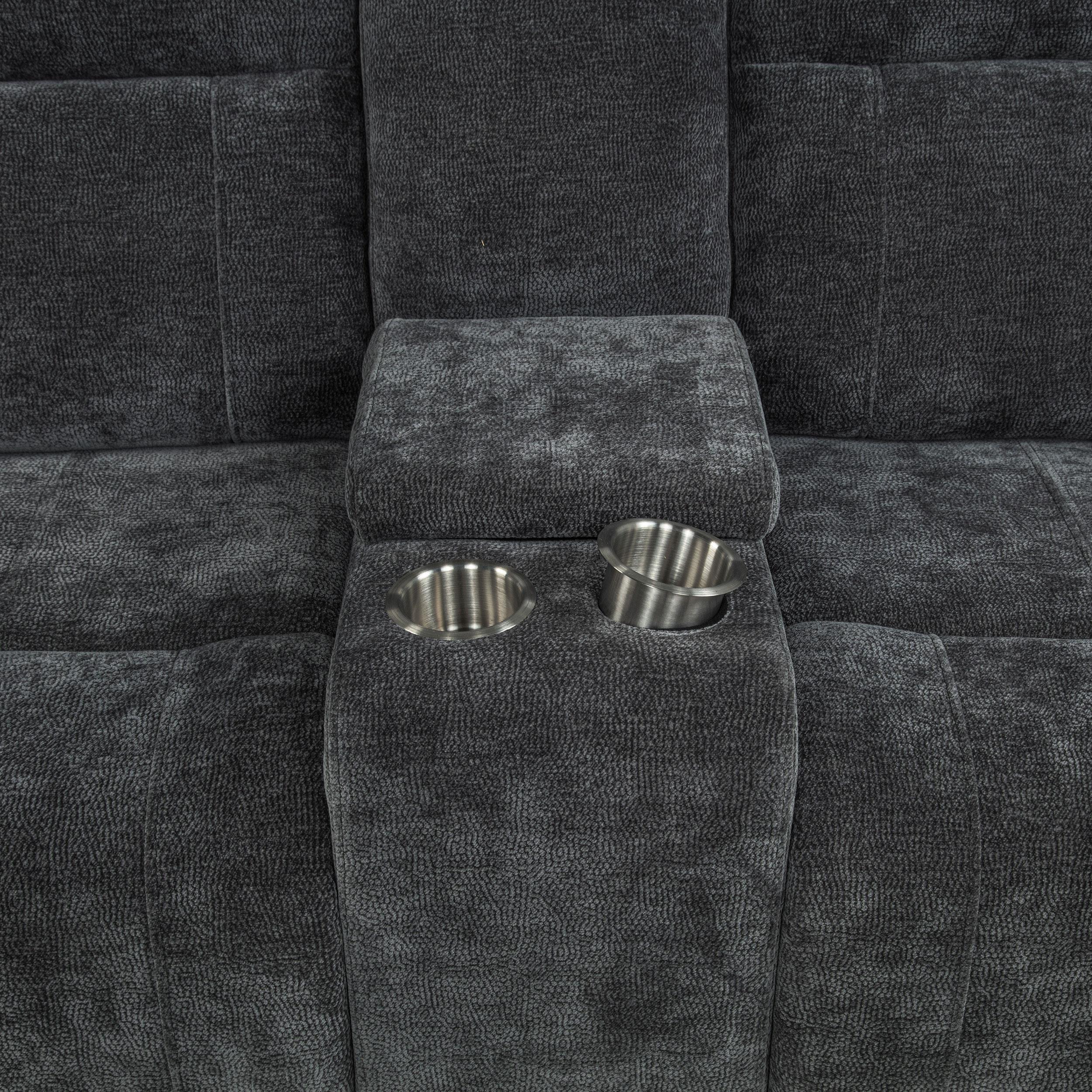  Coaster Furniture Kennett 610155P Chenille Upholstered Power Reclining Loveseat - Grey IMAGE 11