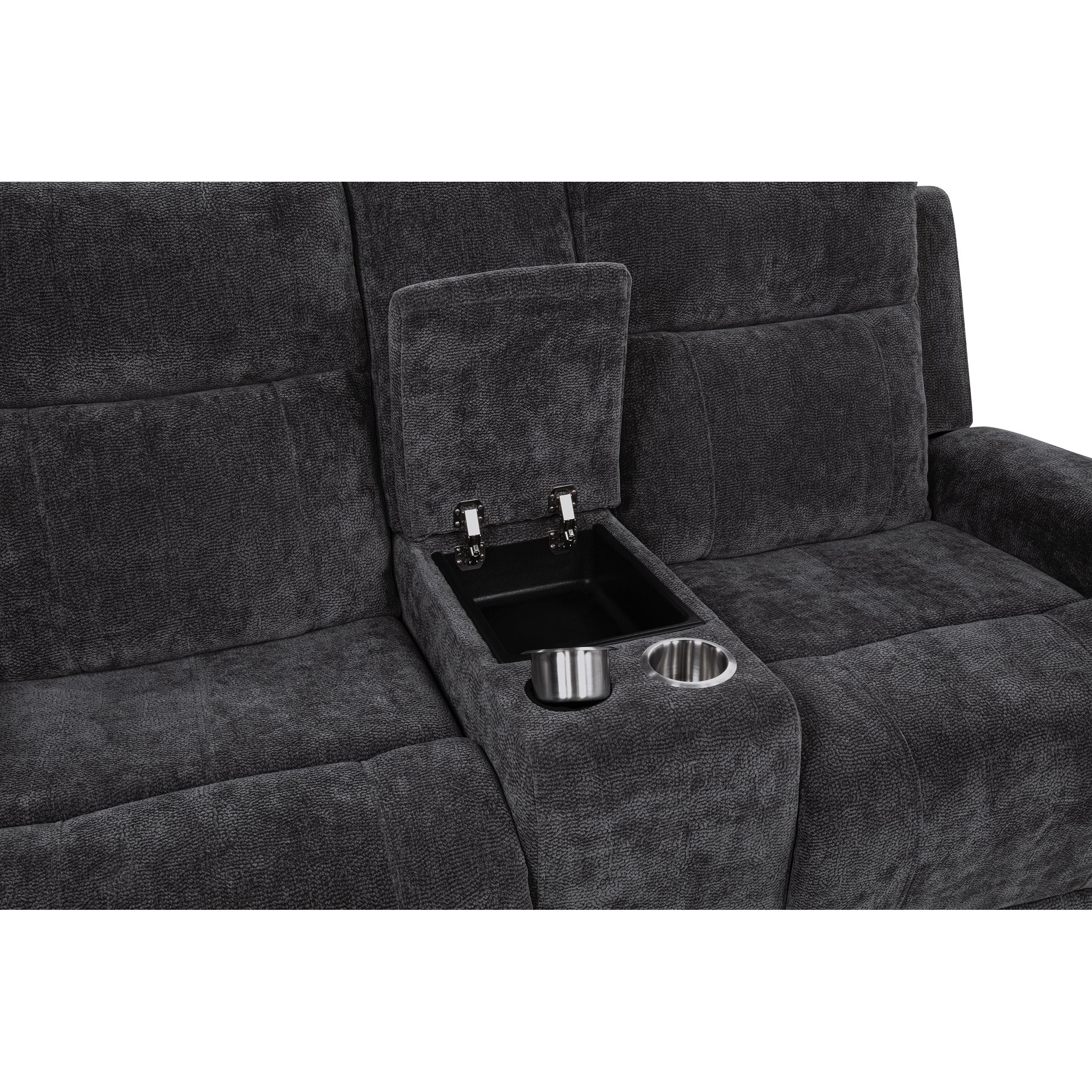  Coaster Furniture Kennett 610155P Chenille Upholstered Power Reclining Loveseat - Grey IMAGE 9