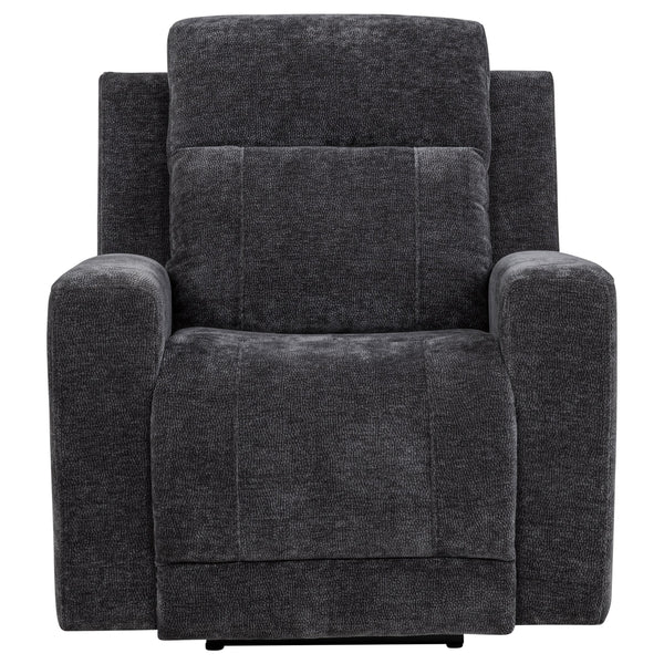 Coaster Furniture Kennett 610156P Chenille Upholstered Power Recliner Chair - Dark Grey