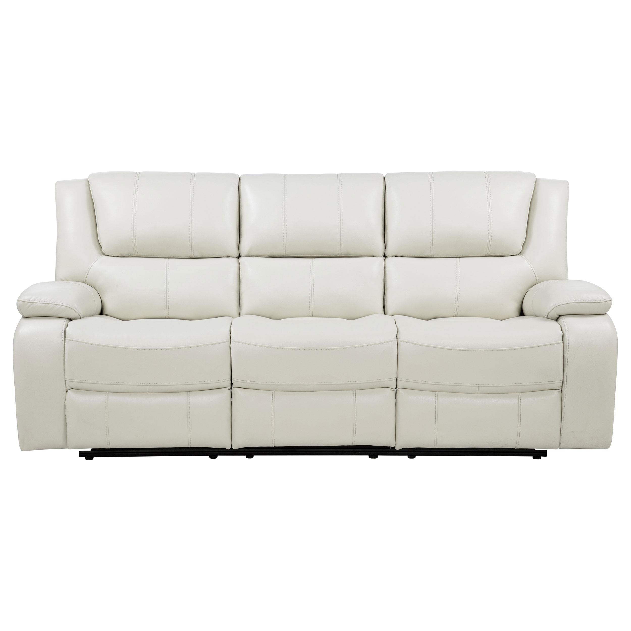  Coaster Furniture Camila 610247 Upholstered Motion Reclining Sofa - White IMAGE 2