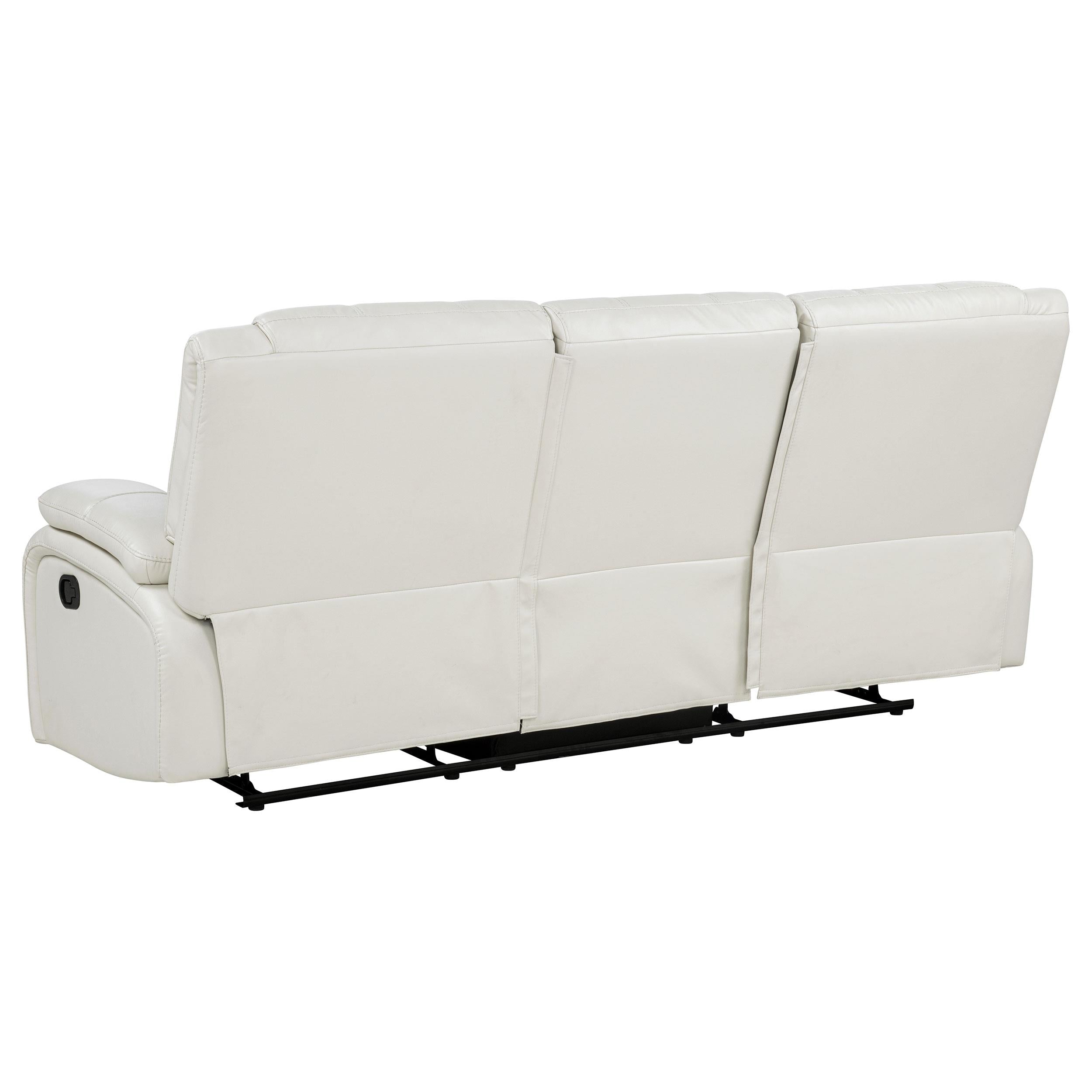  Coaster Furniture Camila 610247 Upholstered Motion Reclining Sofa - White IMAGE 3