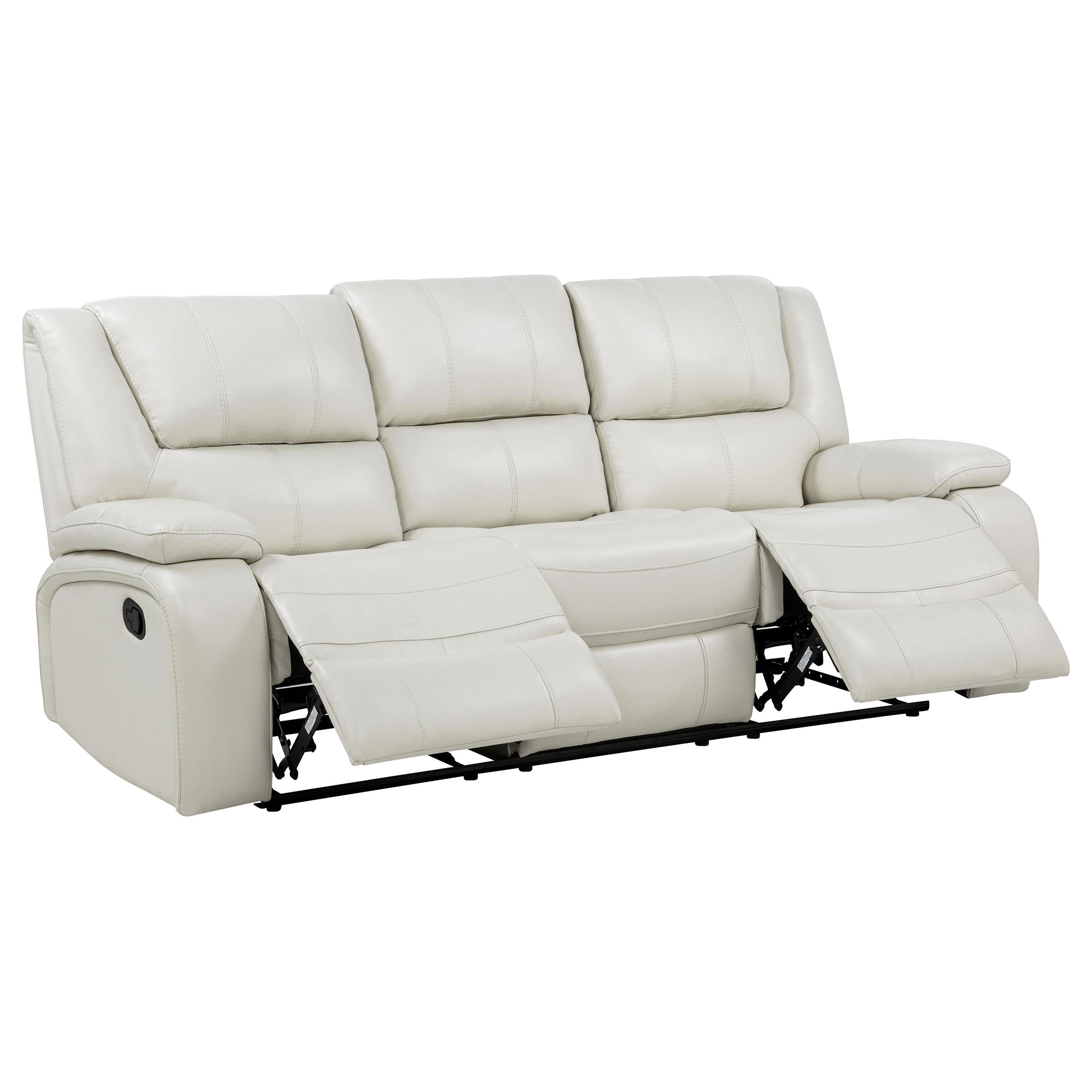  Coaster Furniture Camila 610247 Upholstered Motion Reclining Sofa - White IMAGE 6