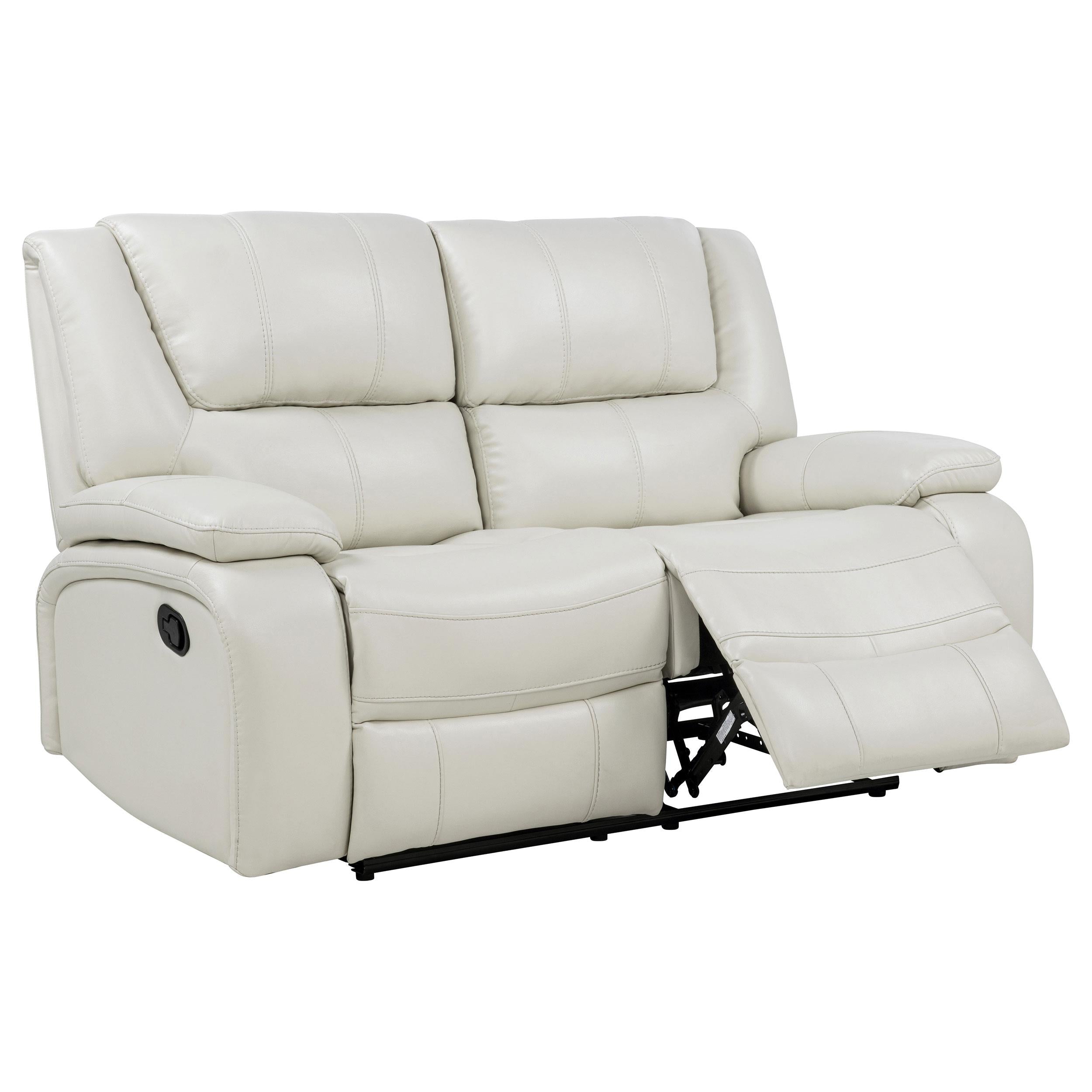  Coaster Furniture Camila 610248 Upholstered Motion Reclining Loveseat - White IMAGE 1