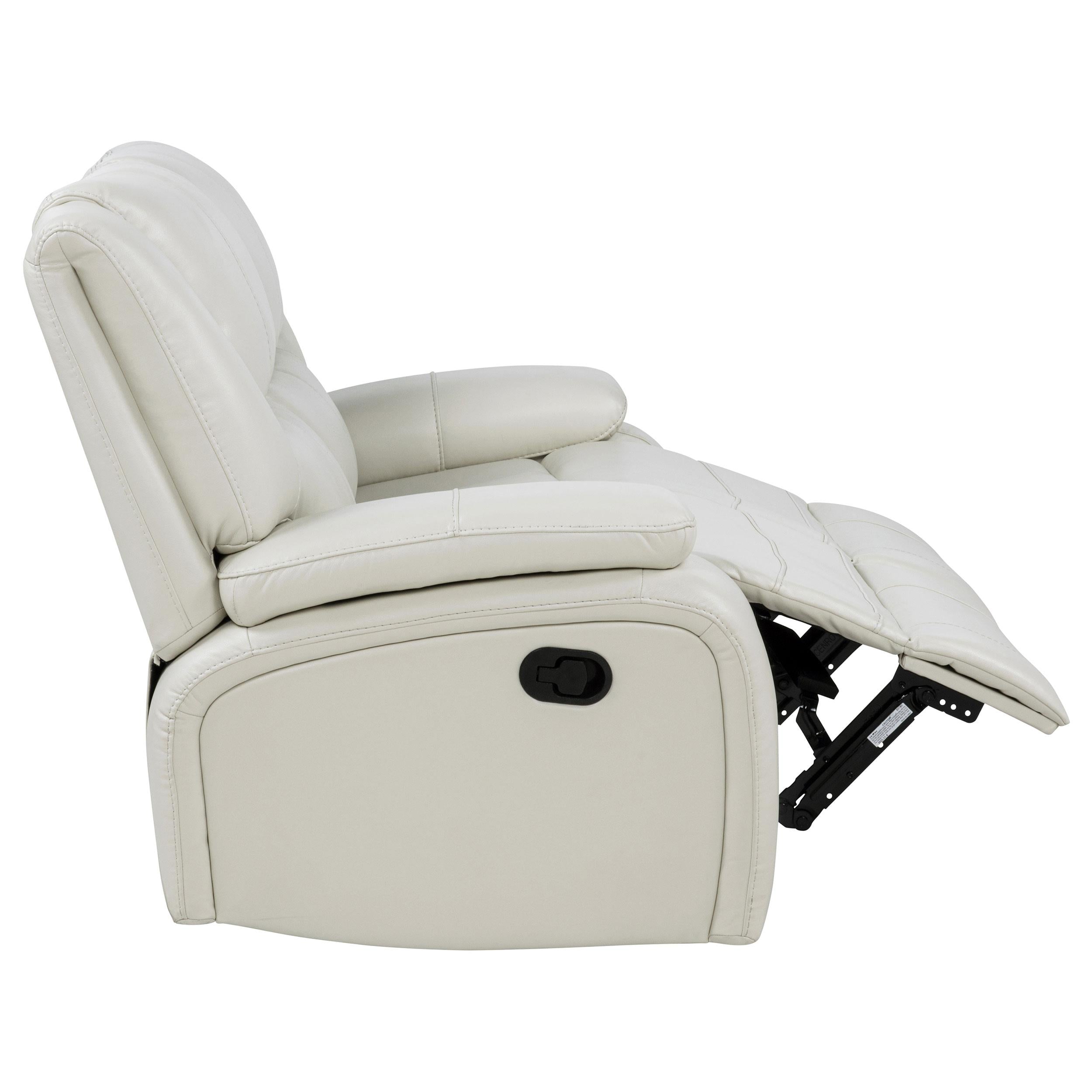  Coaster Furniture Camila 610248 Upholstered Motion Reclining Loveseat - White IMAGE 2