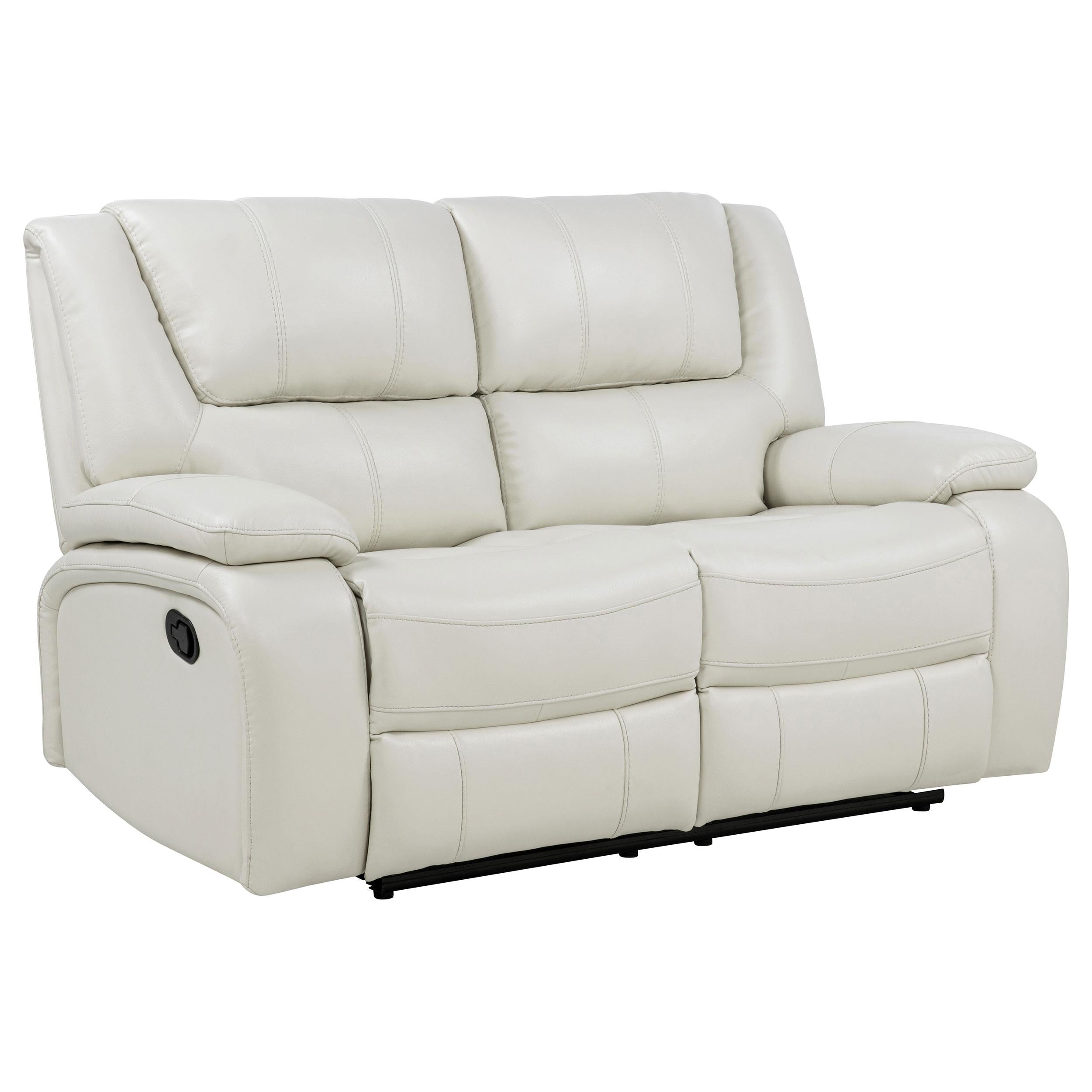  Coaster Furniture Camila 610248 Upholstered Motion Reclining Loveseat - White IMAGE 3