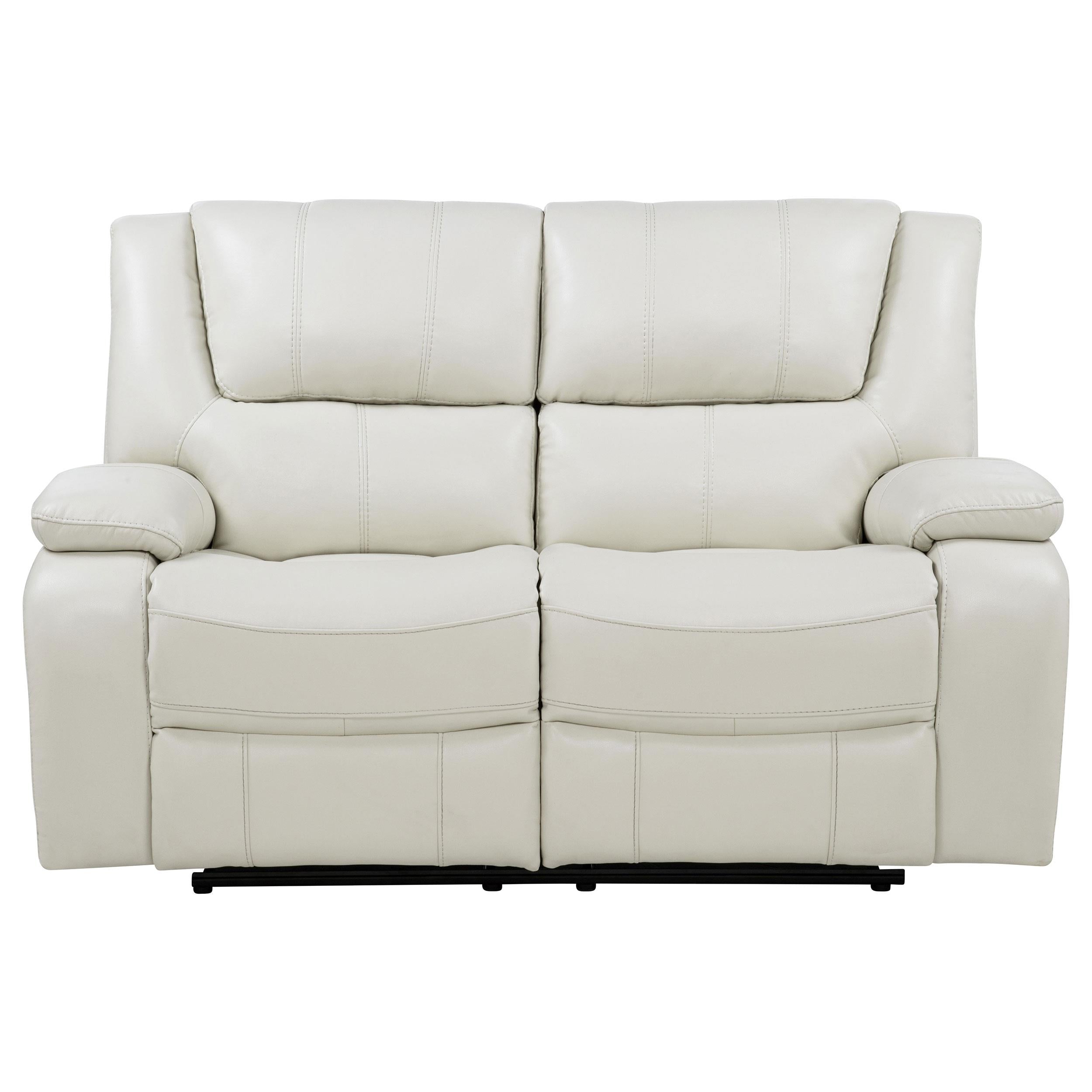  Coaster Furniture Camila 610248 Upholstered Motion Reclining Loveseat - White IMAGE 5