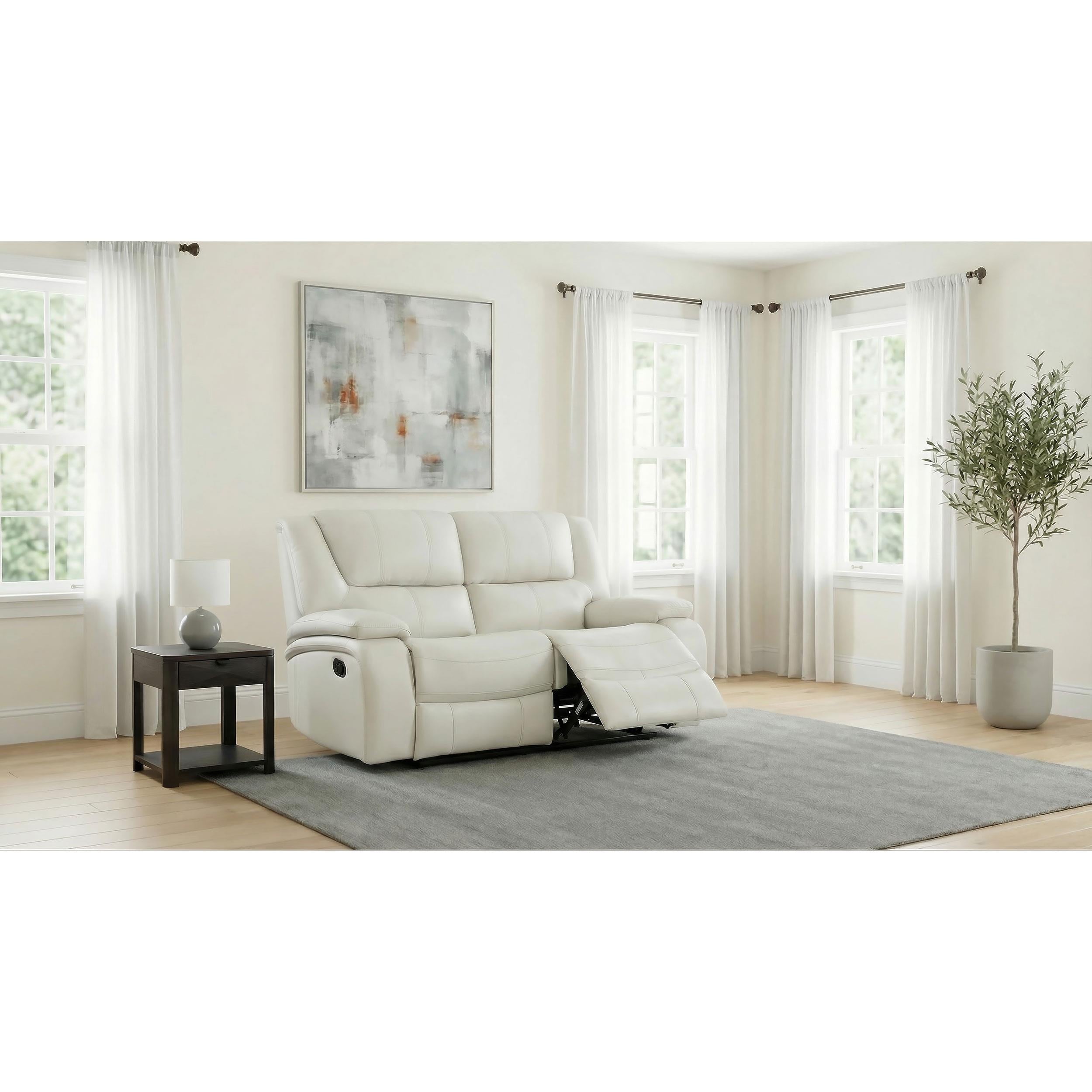  Coaster Furniture Camila 610248 Upholstered Motion Reclining Loveseat - White IMAGE 7