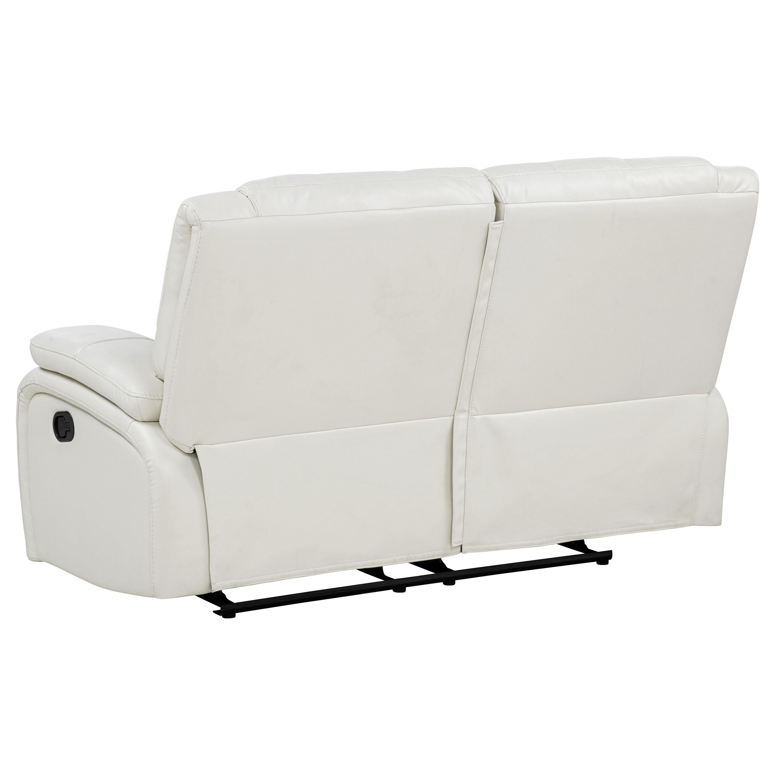 Coaster Furniture Camila 610248 Upholstered Motion Reclining Loveseat - White IMAGE 8