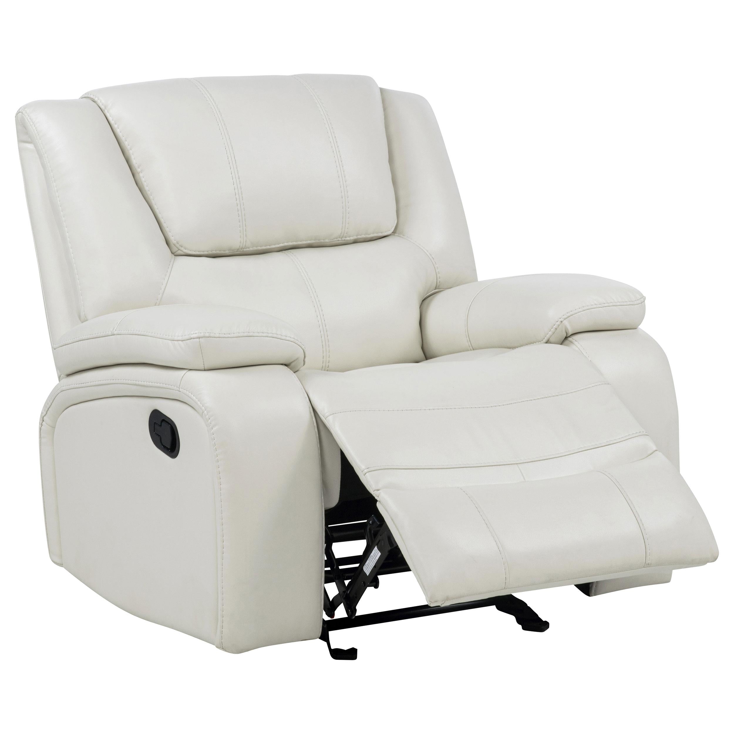  Coaster Furniture Camila 610249 Upholstered Glider Recliner Chair - White IMAGE 1