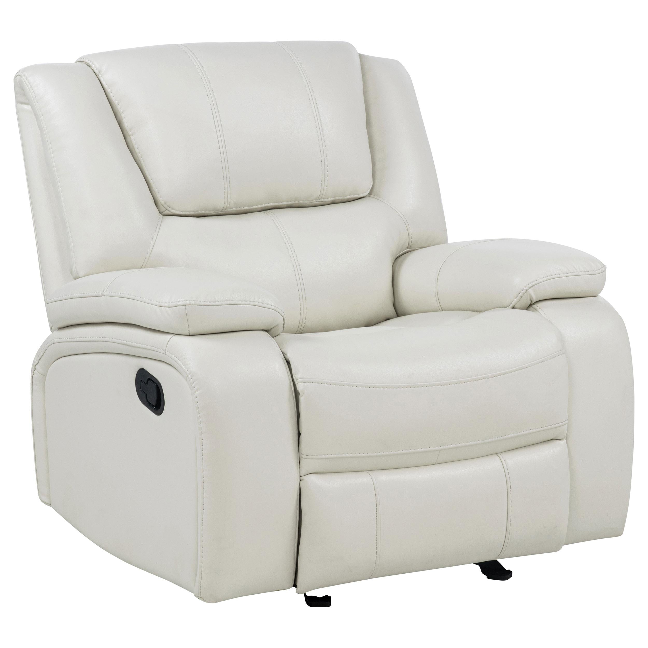  Coaster Furniture Camila 610249 Upholstered Glider Recliner Chair - White IMAGE 3