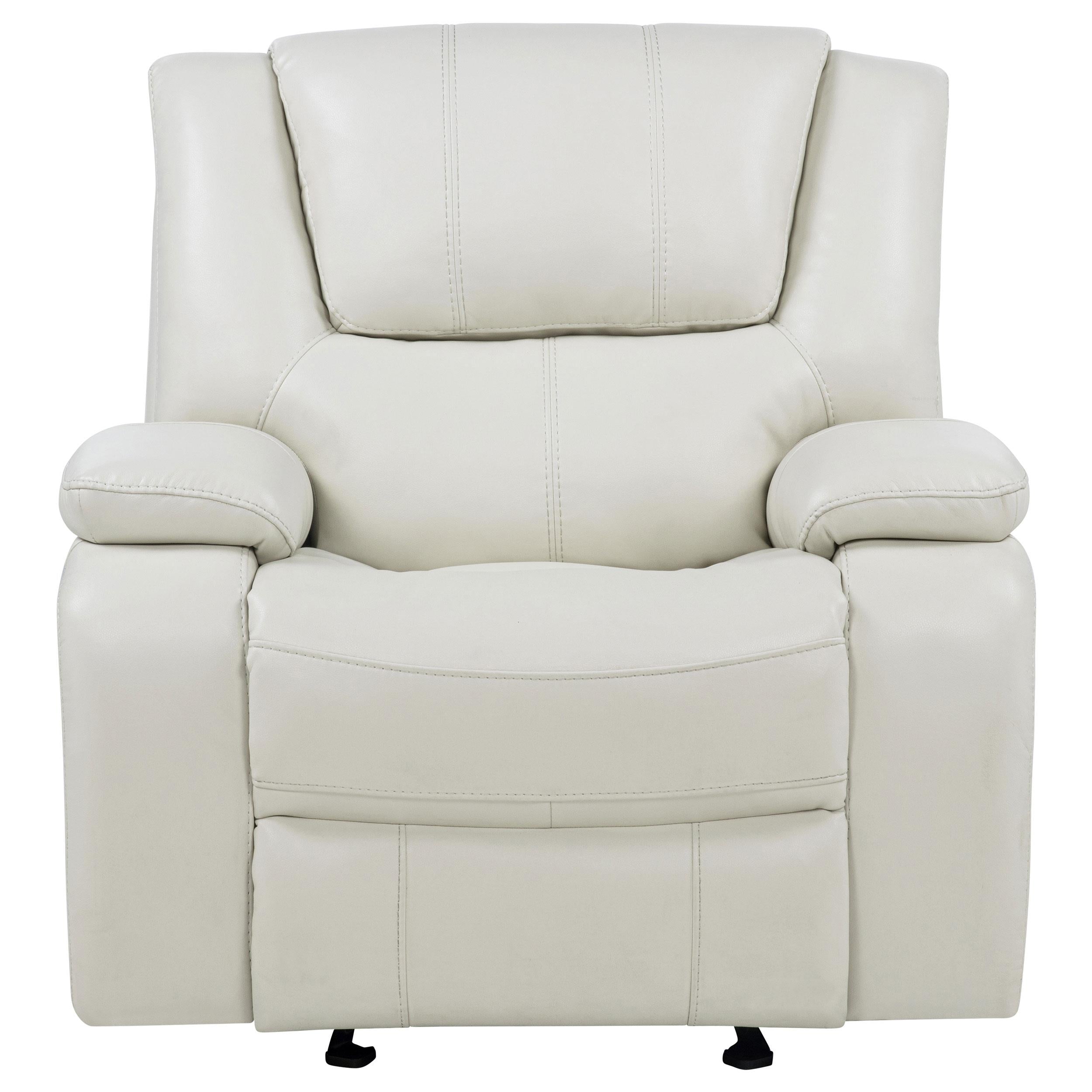  Coaster Furniture Camila 610249 Upholstered Glider Recliner Chair - White IMAGE 4
