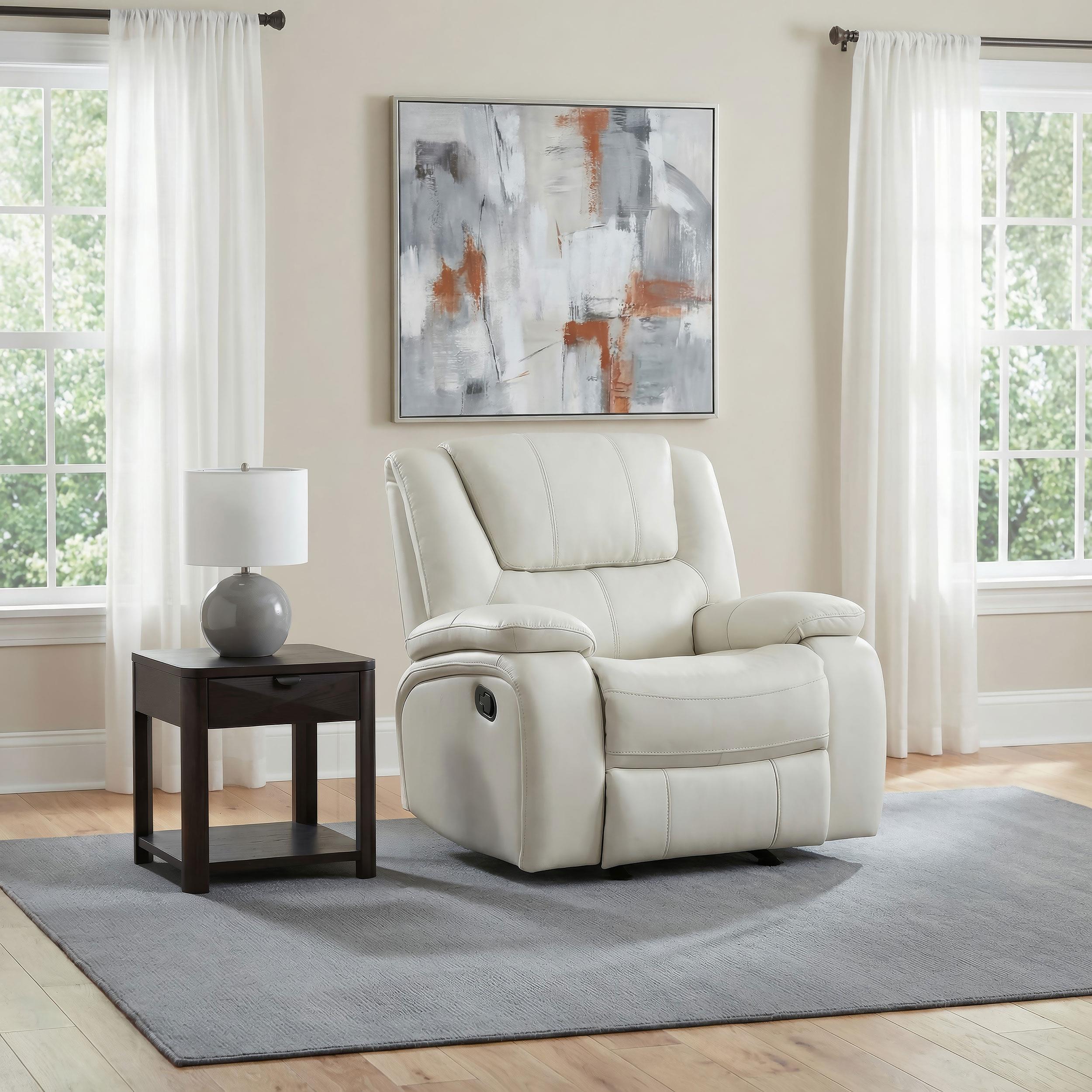 Coaster Furniture Camila 610249 Upholstered Glider Recliner Chair - White IMAGE 5