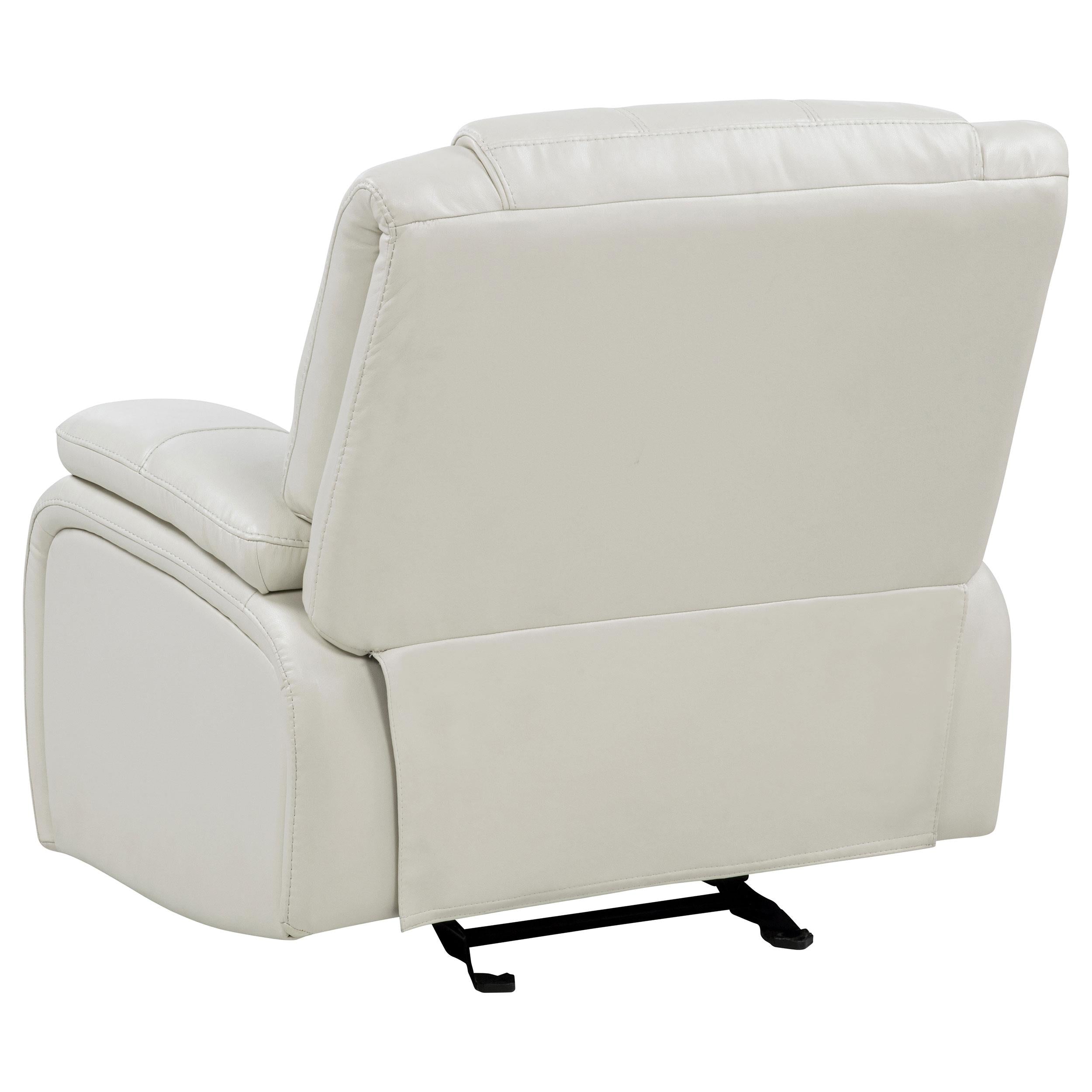  Coaster Furniture Camila 610249 Upholstered Glider Recliner Chair - White IMAGE 7