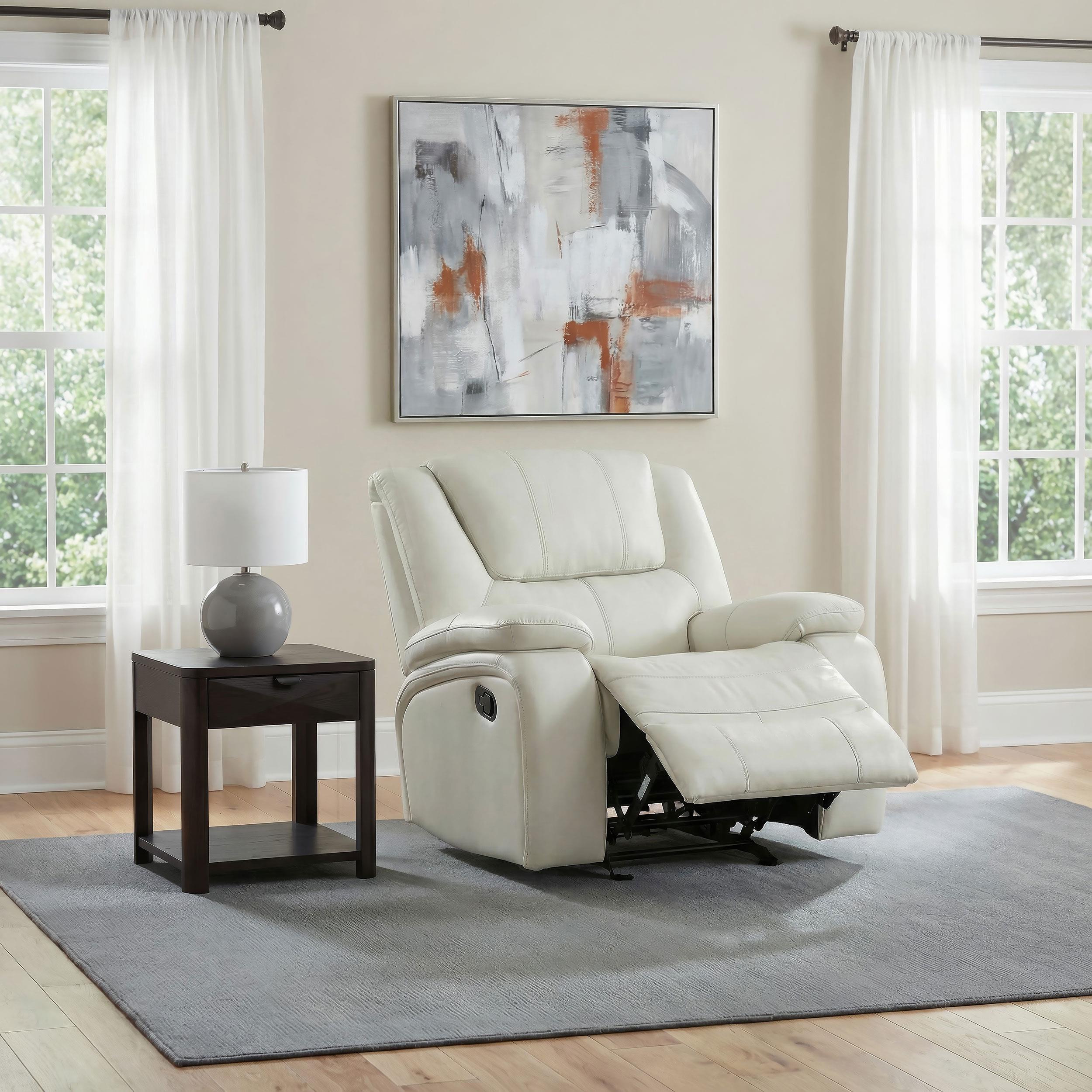  Coaster Furniture Camila 610249 Upholstered Glider Recliner Chair - White IMAGE 9