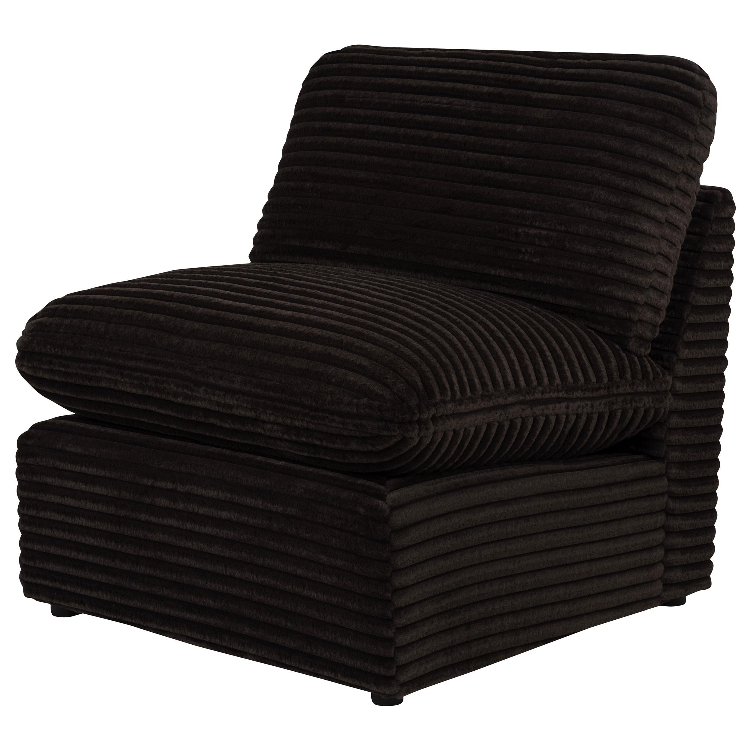 Coaster Furniture Collins 610350AC Modular Armless Chair - Chocolate Brown IMAGE 1