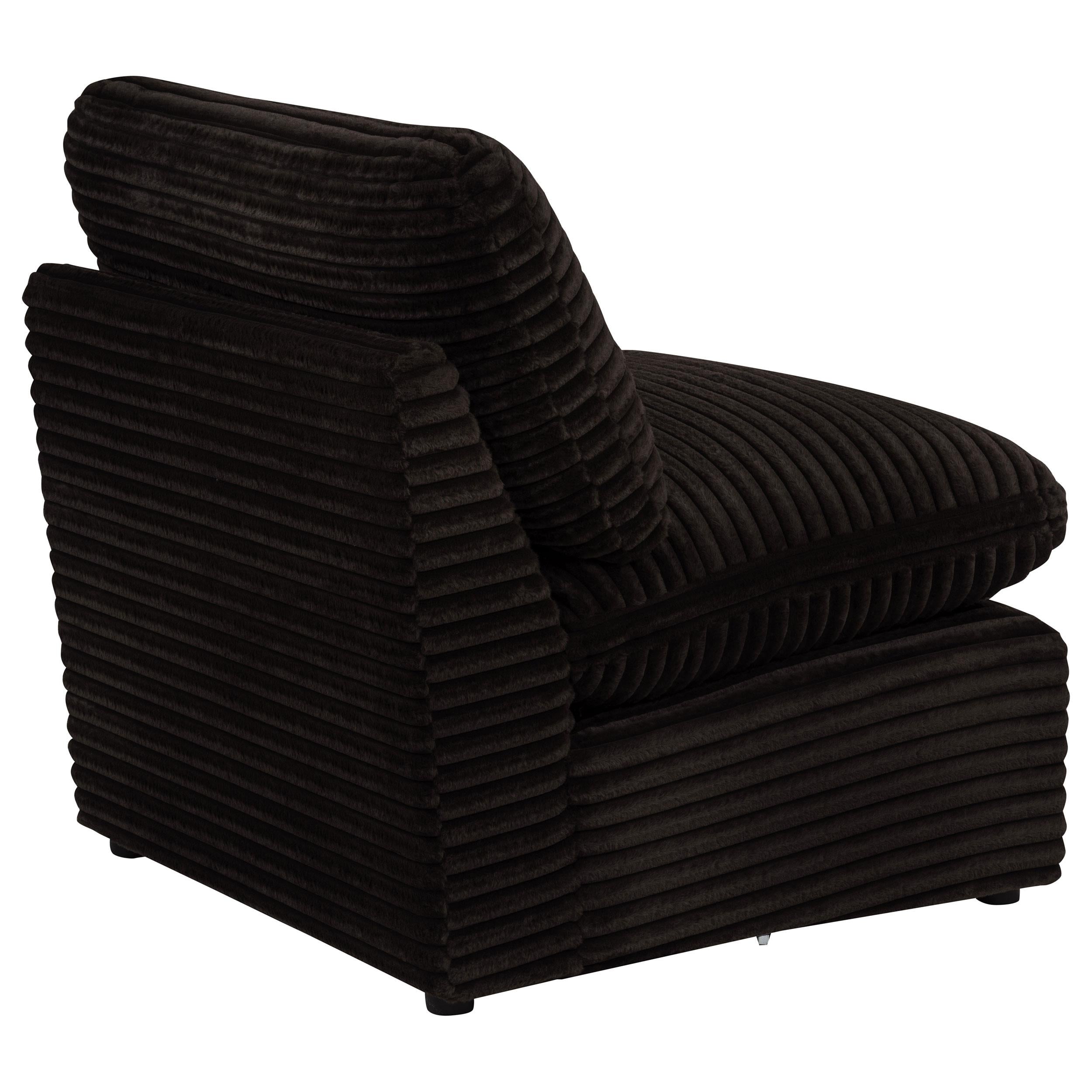  Coaster Furniture Collins 610350AC Modular Armless Chair - Chocolate Brown IMAGE 3