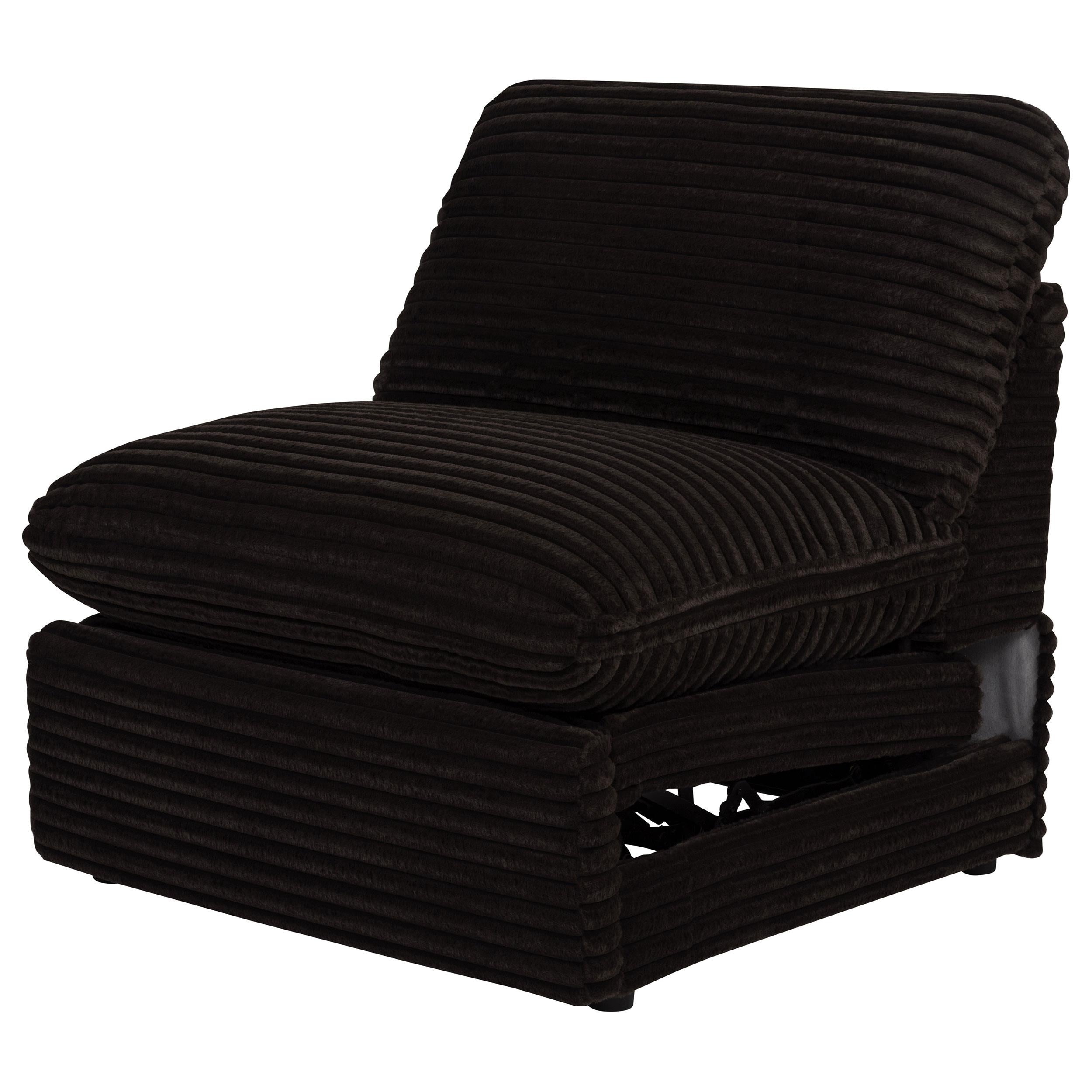 Coaster Furniture Collins 610350ARP Modular Power Armless Recliner - Chocolate Brown IMAGE 1