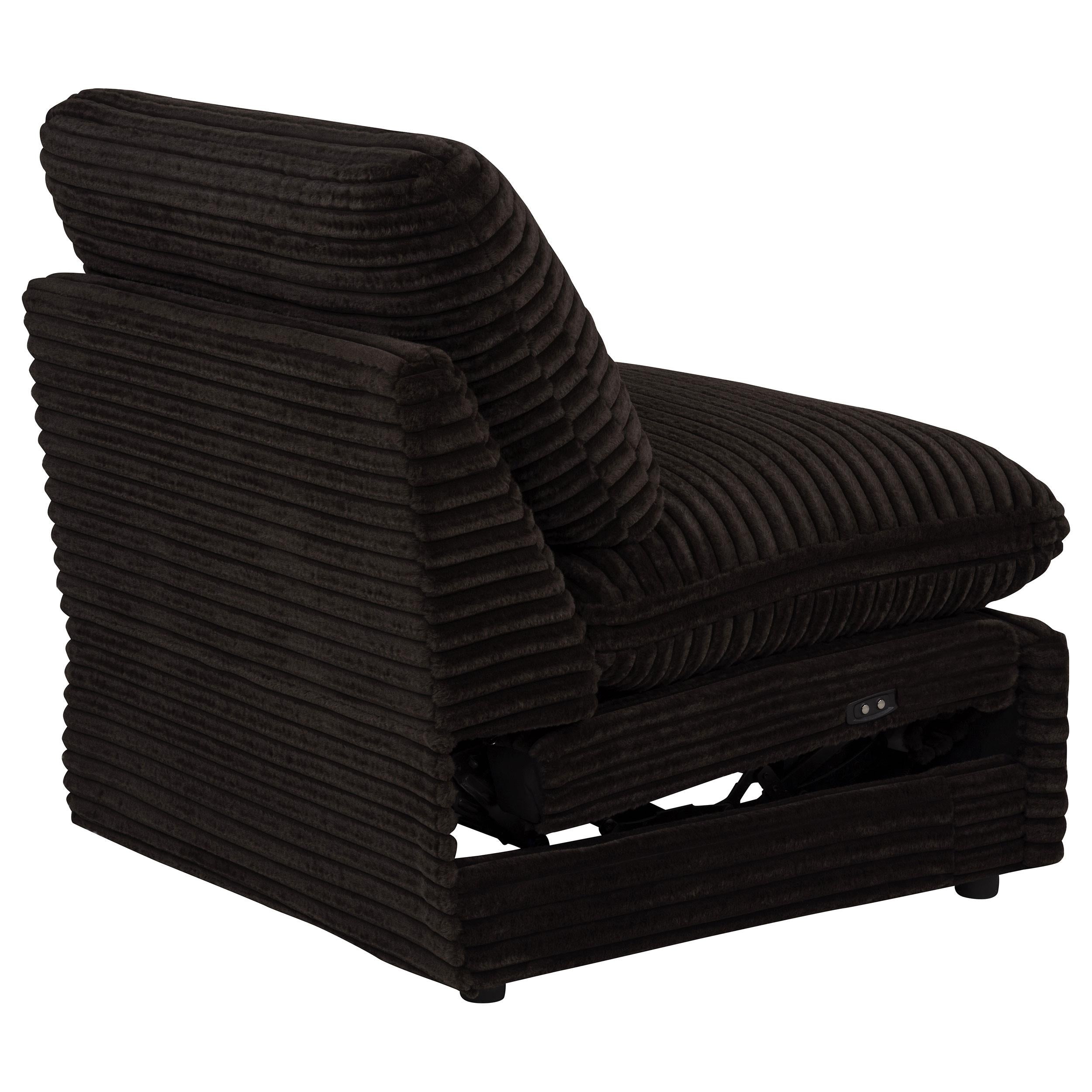  Coaster Furniture Collins 610350ARP Modular Power Armless Recliner - Chocolate Brown IMAGE 2