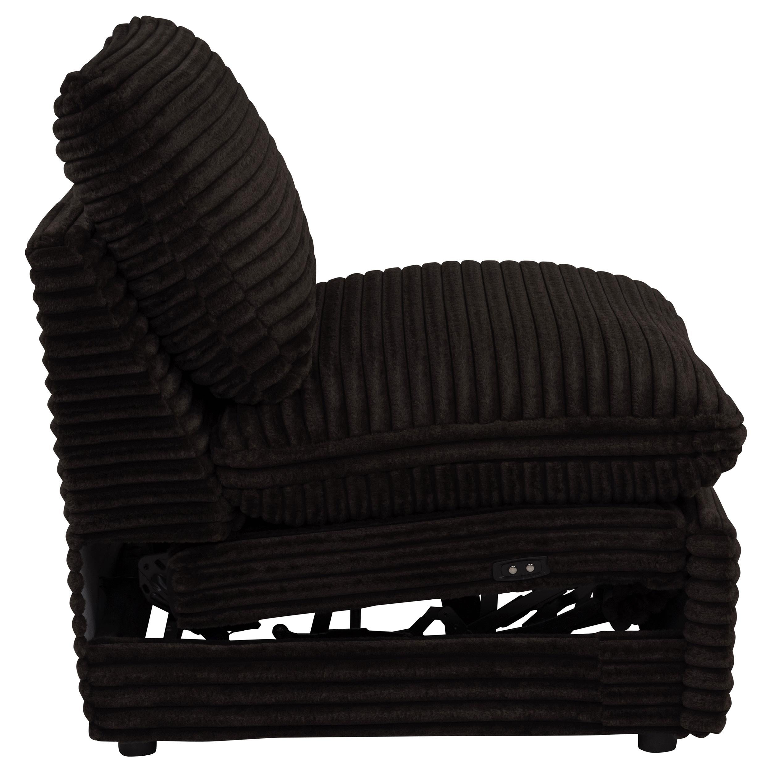  Coaster Furniture Collins 610350ARP Modular Power Armless Recliner - Chocolate Brown IMAGE 4