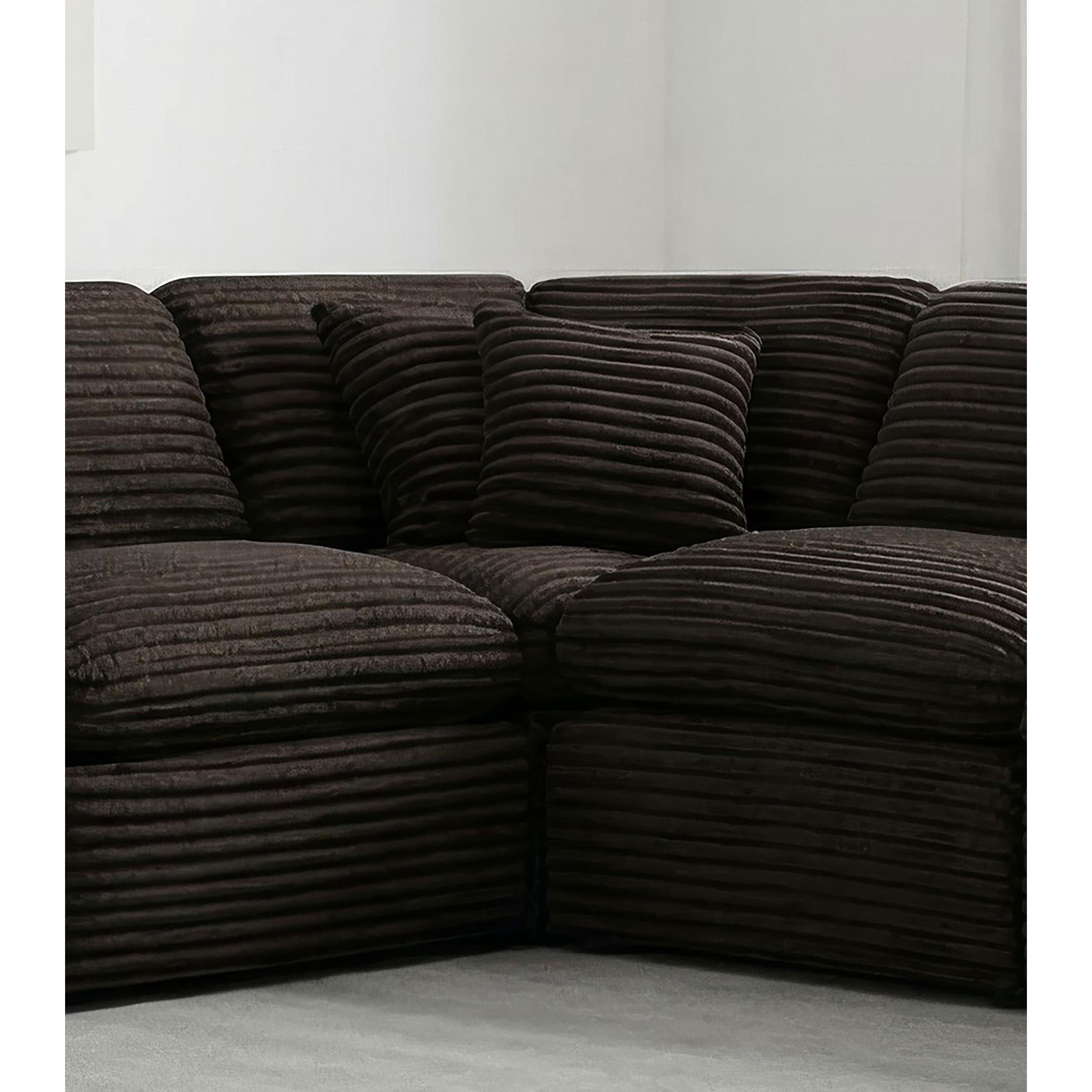  Coaster Furniture Collins 610350CRN Modular Corner Chair - Chocolate Brown IMAGE 4
