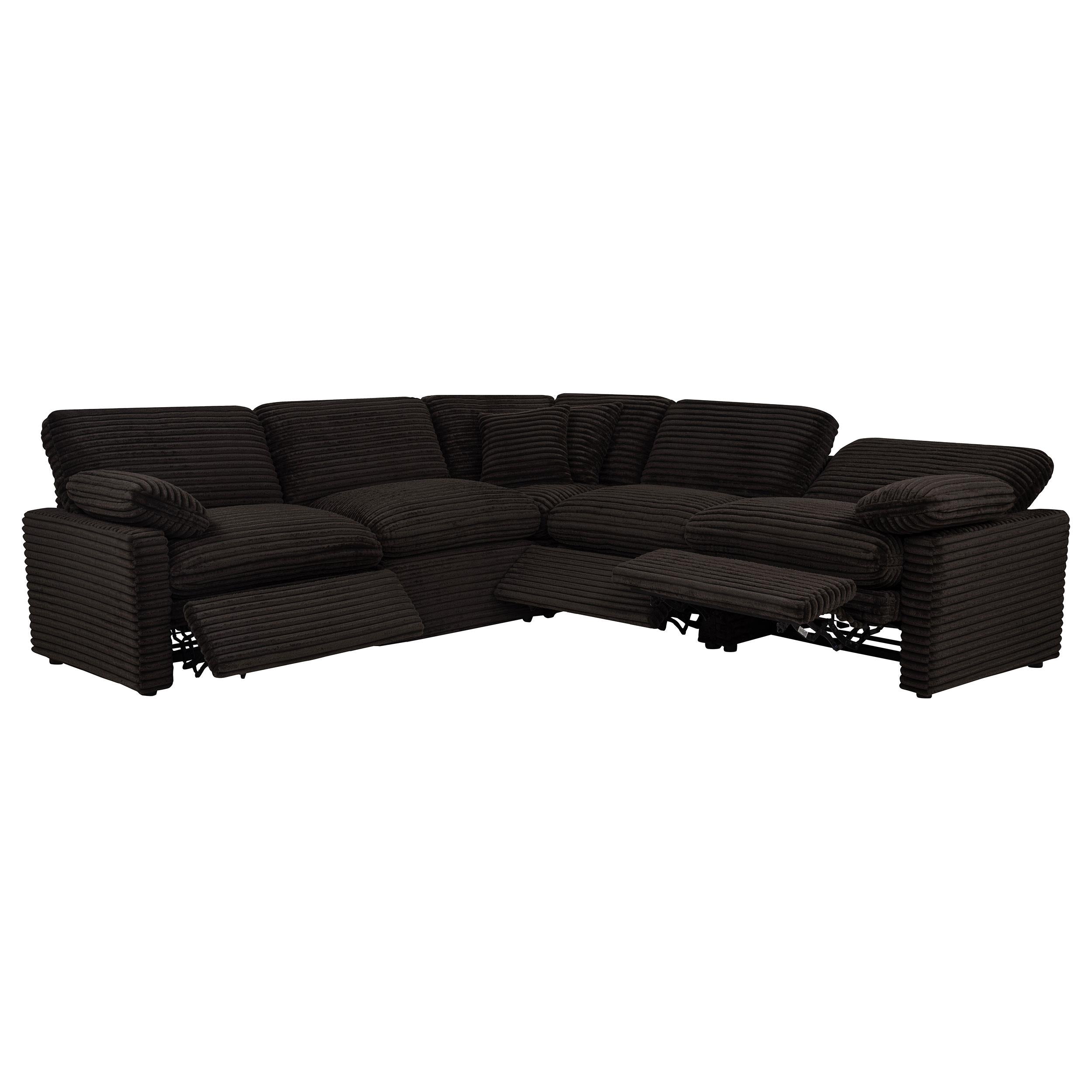  Coaster Furniture Collins 610350P 5-piece Modular Power Reclining Sectional - Chocolate Brown IMAGE 1