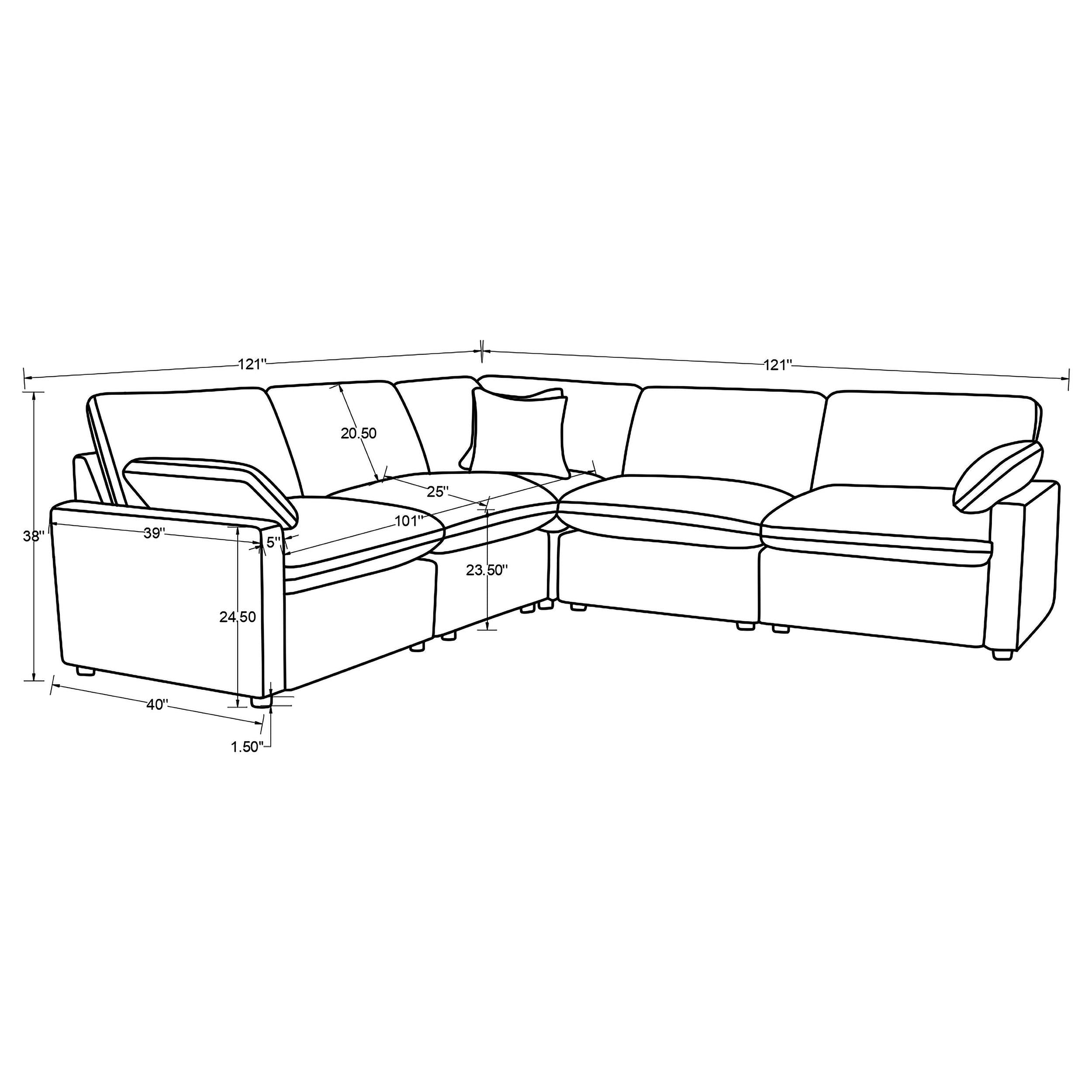  Coaster Furniture Collins 610350P 5-piece Modular Power Reclining Sectional - Chocolate Brown IMAGE 13