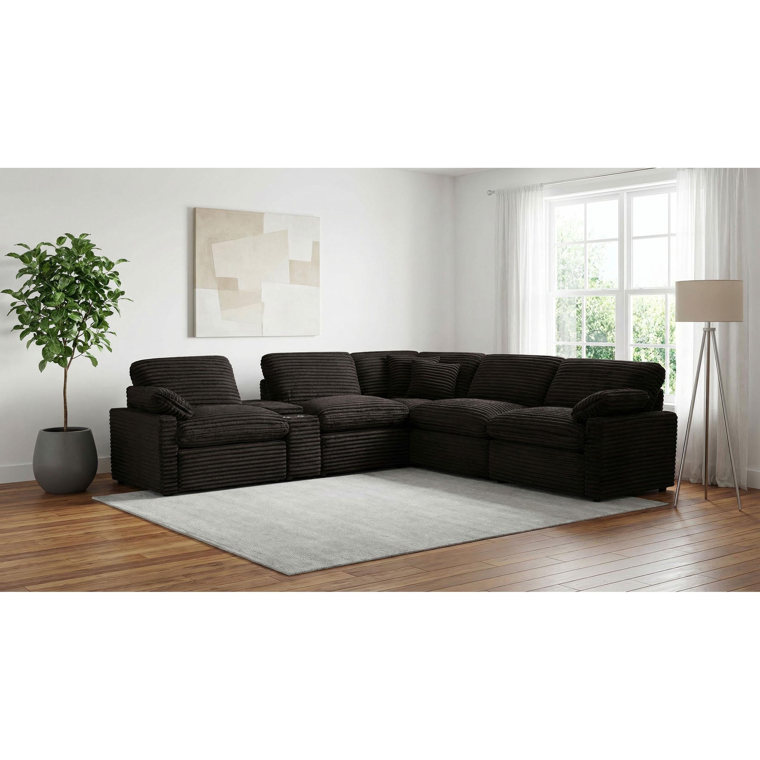  Coaster Furniture Collins 610350P-SET 6-piece Modular Power Reclining Sectional - Chocolate Brown IMAGE 4