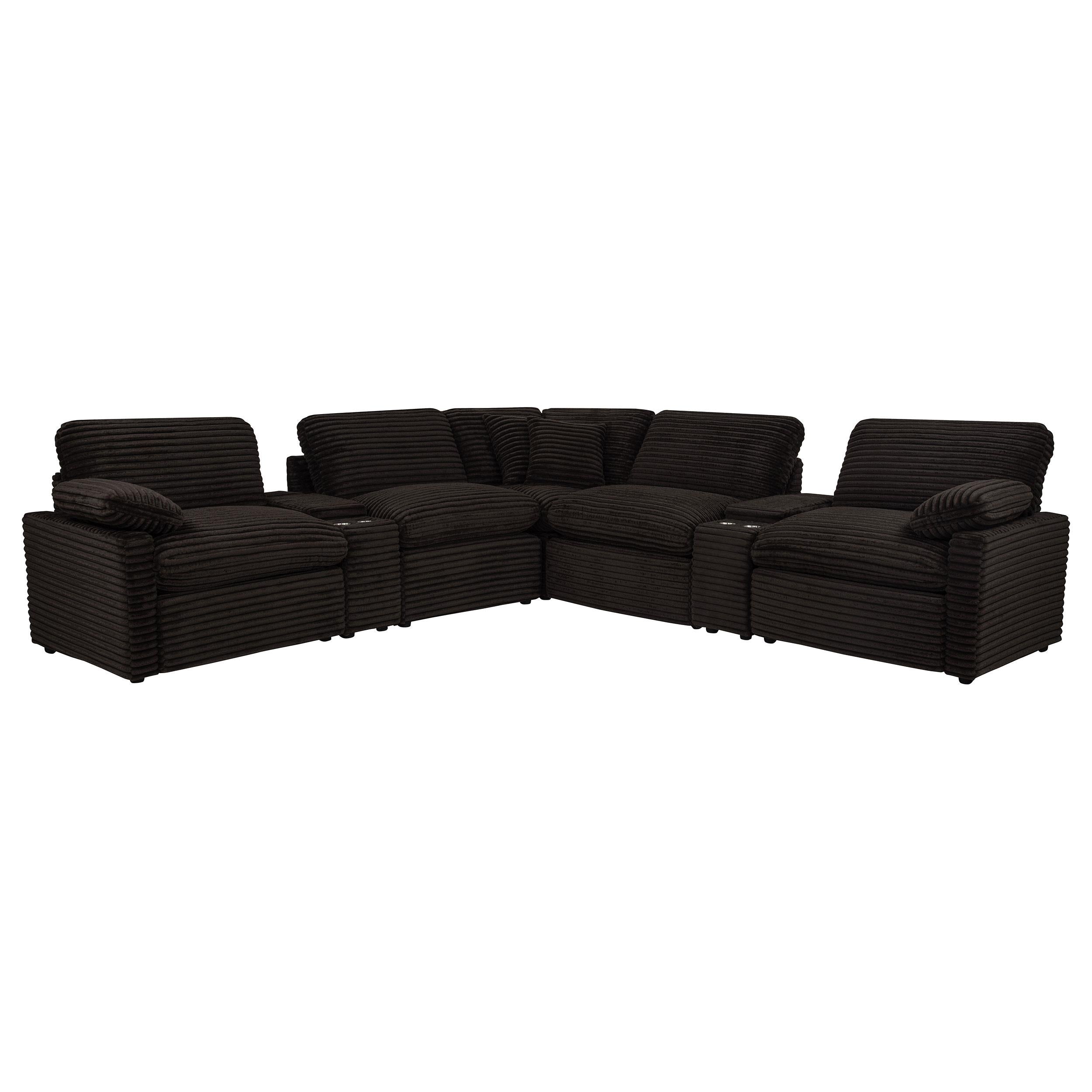  Coaster Furniture Collins 610350P-SETA 7-piece Modular Power Reclining Sectional - Chocolate Brown IMAGE 1
