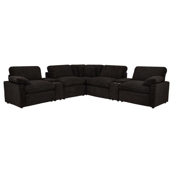 Coaster Furniture Collins 610350P-SETA 7-piece Modular Power Reclining Sectional - Chocolate Brown