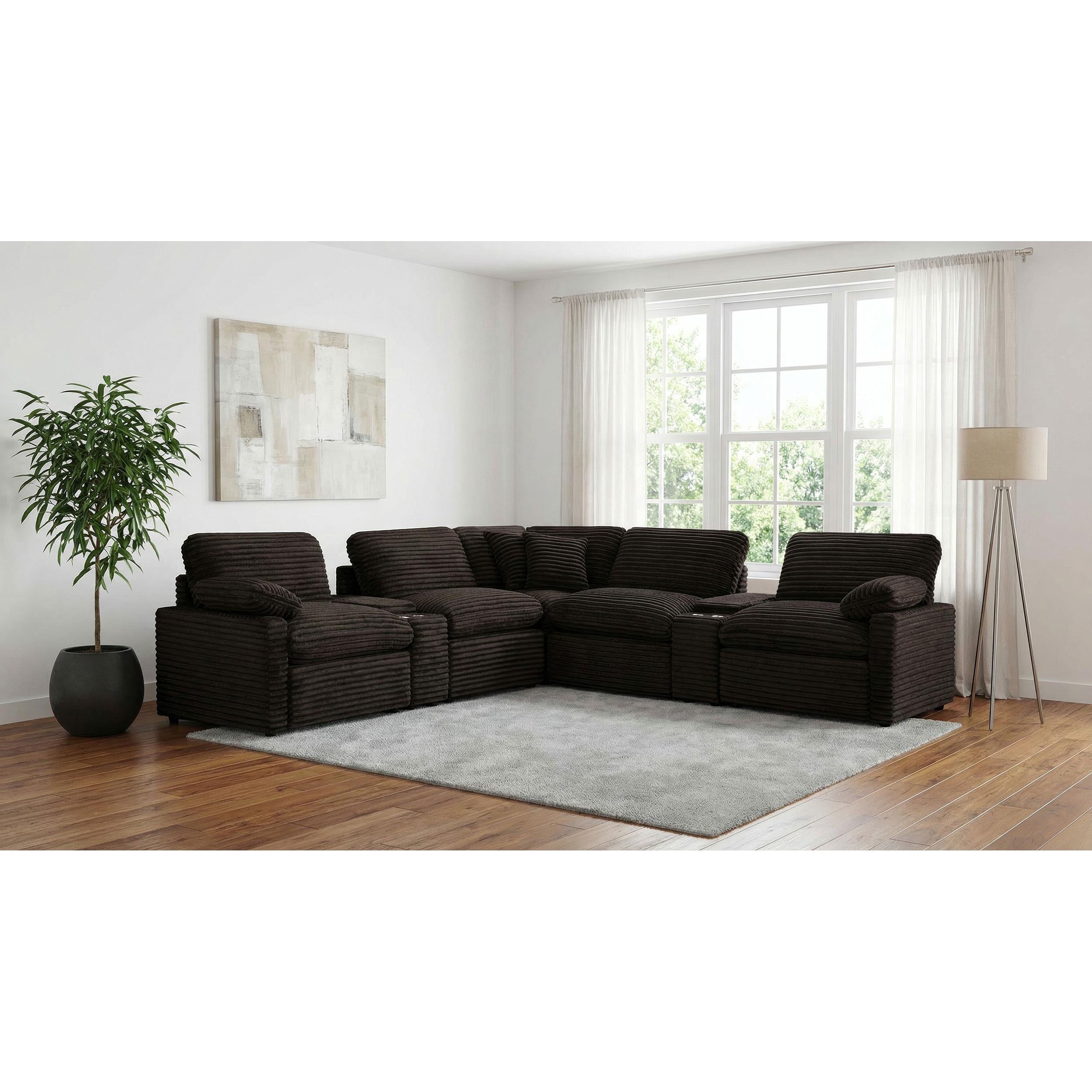  Coaster Furniture Collins 610350P-SETA 7-piece Modular Power Reclining Sectional - Chocolate Brown IMAGE 2