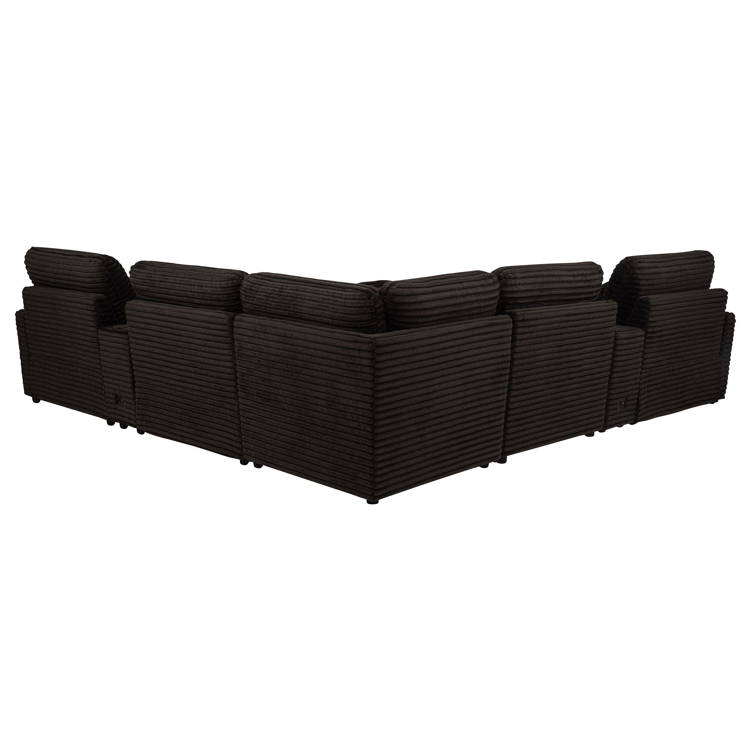  Coaster Furniture Collins 610350P-SETA 7-piece Modular Power Reclining Sectional - Chocolate Brown IMAGE 3