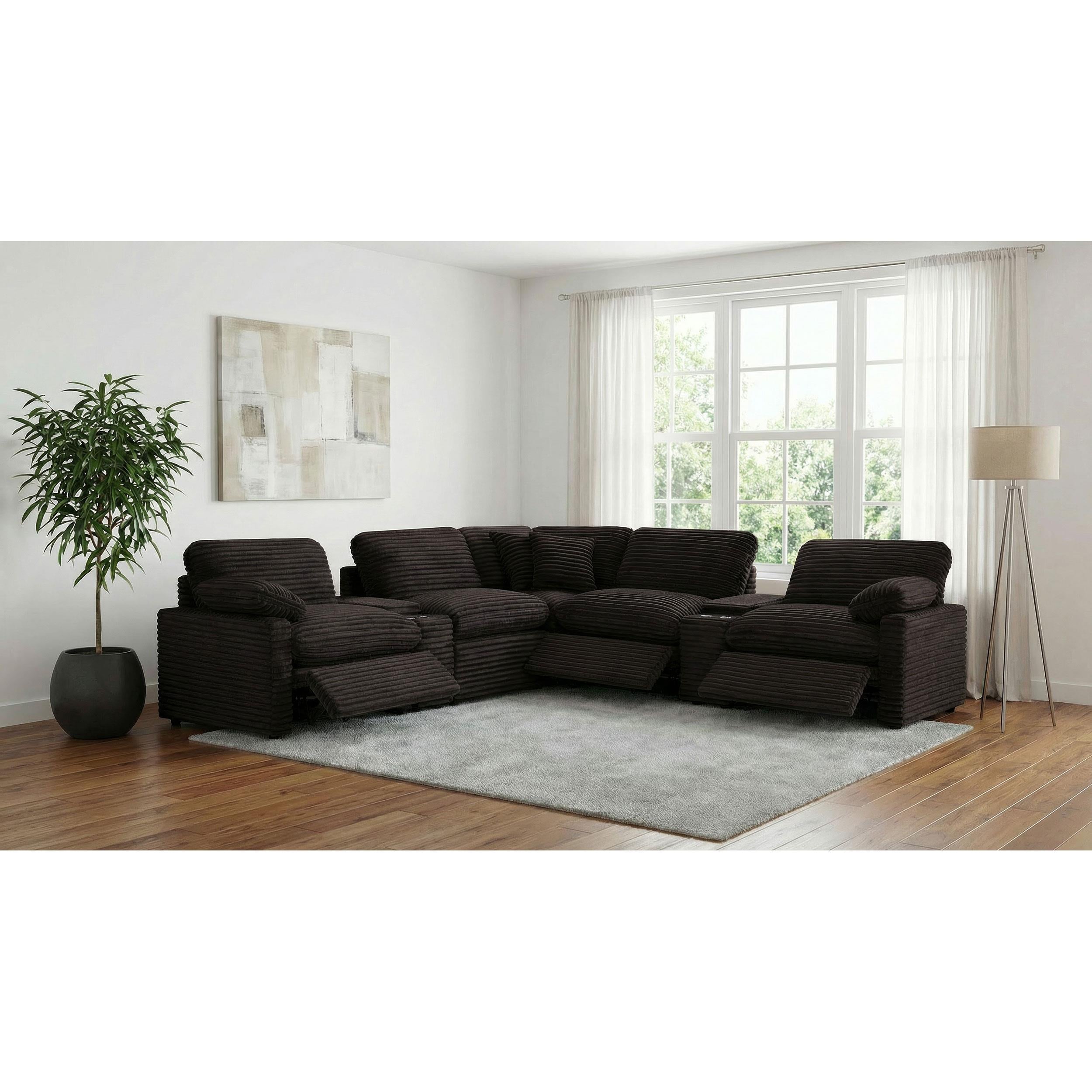  Coaster Furniture Collins 610350P-SETA 7-piece Modular Power Reclining Sectional - Chocolate Brown IMAGE 8