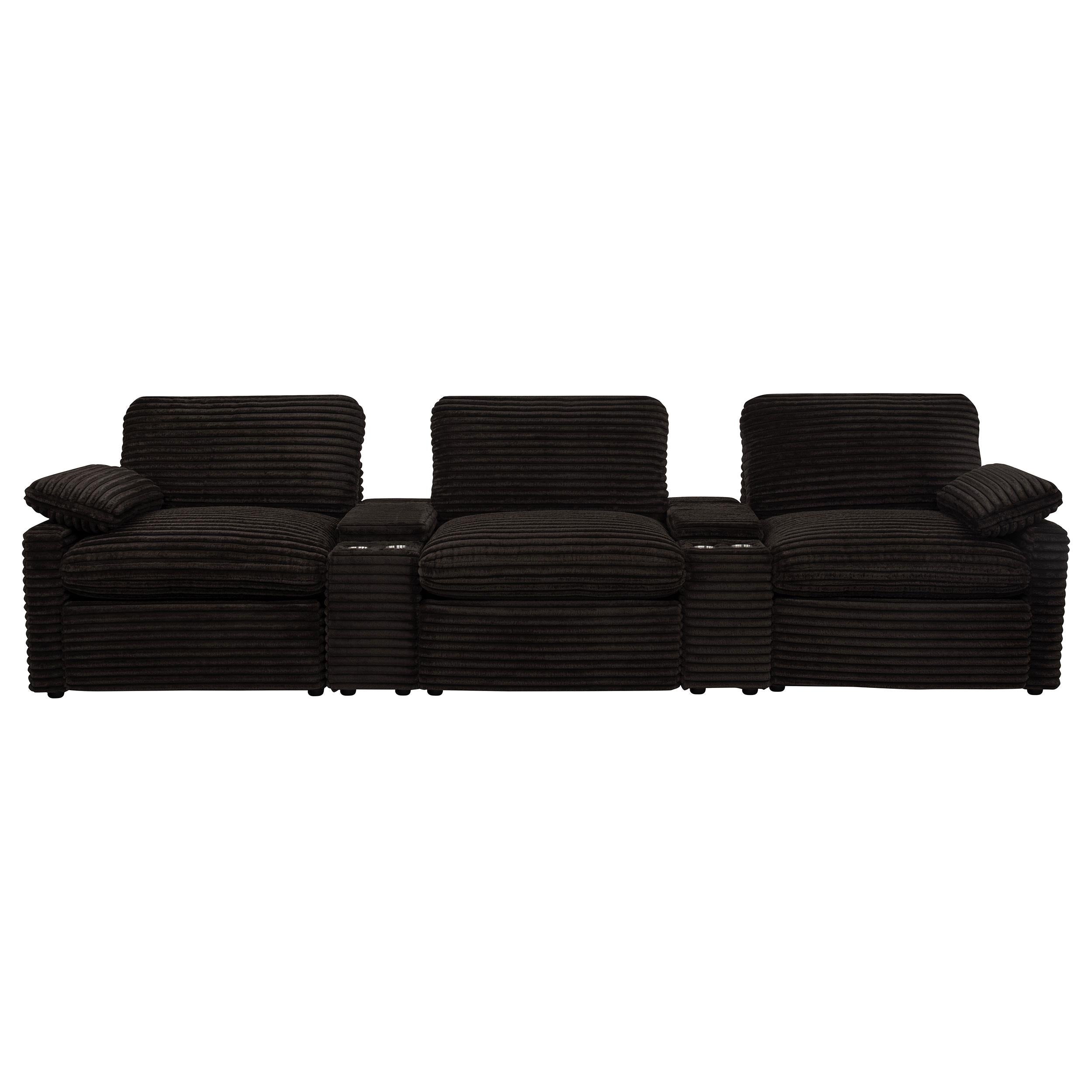  Coaster Furniture Collins 610351PT 5-Piece Power Reclining Home Theater Seating - Chocolate Brown IMAGE 1