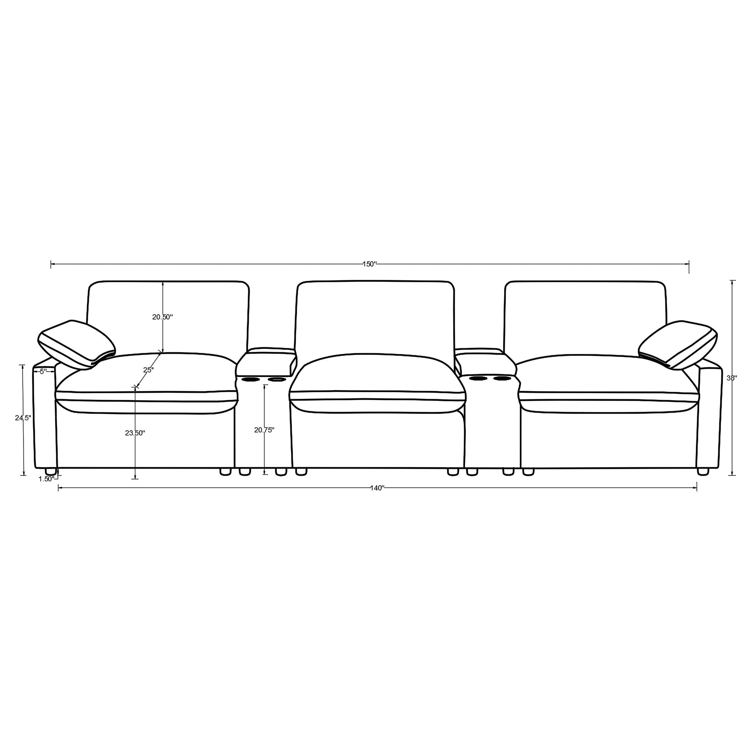  Coaster Furniture Collins 610351PT 5-Piece Power Reclining Home Theater Seating - Chocolate Brown IMAGE 14