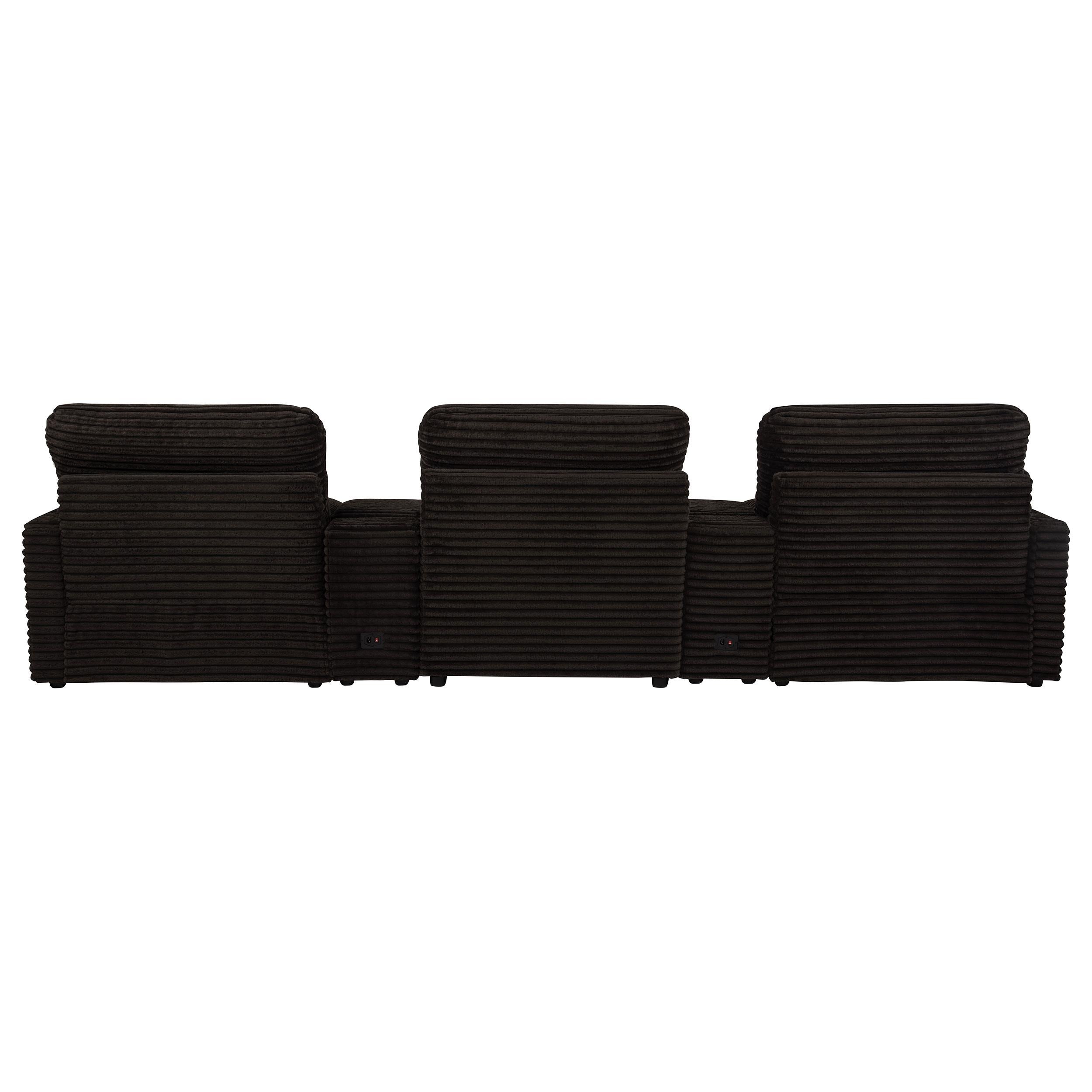  Coaster Furniture Collins 610351PT 5-Piece Power Reclining Home Theater Seating - Chocolate Brown IMAGE 8