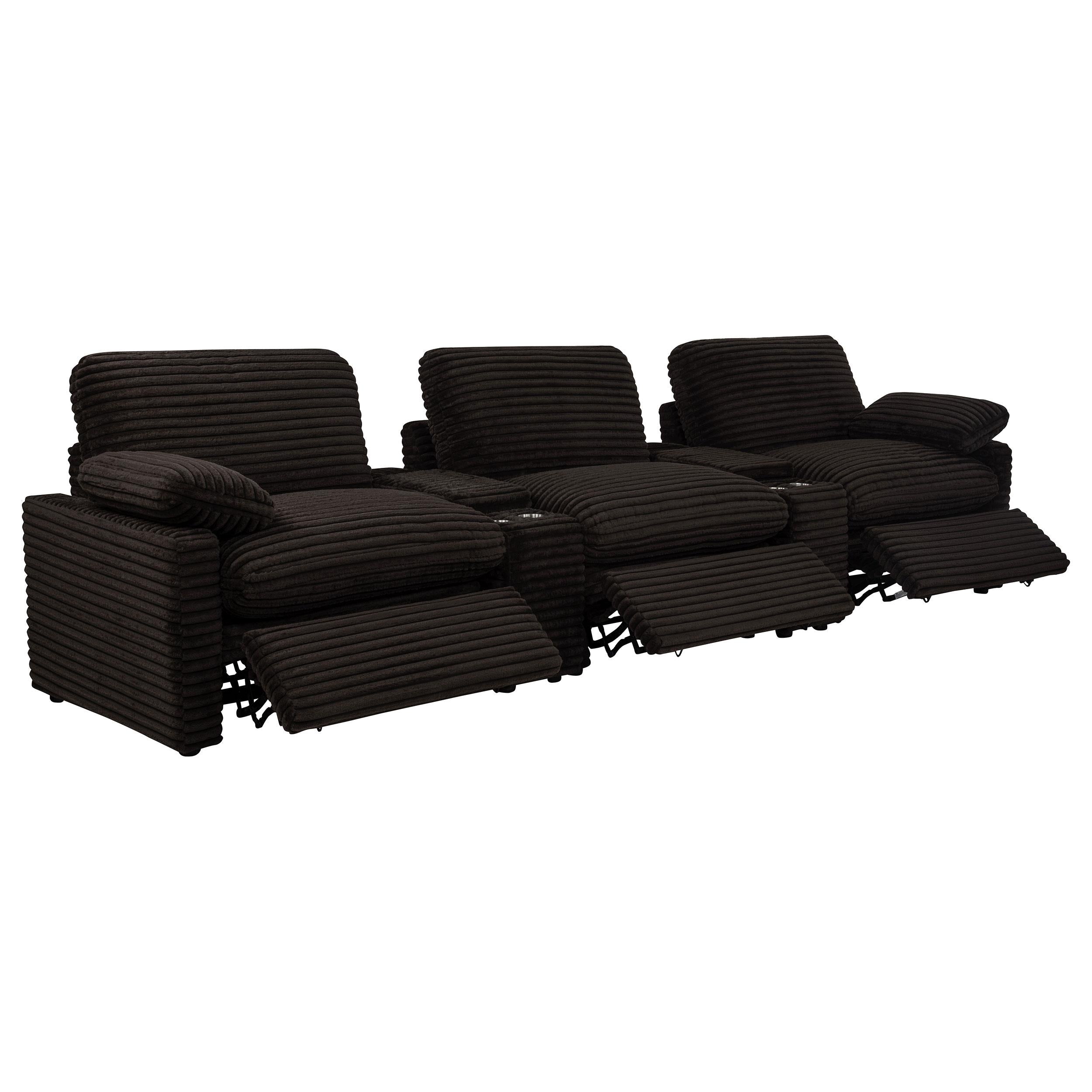 Coaster Furniture Collins 610351PT 5-Piece Power Reclining Home Theater Seating - Chocolate Brown IMAGE 9