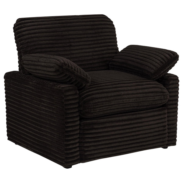 Coaster Furniture Collins 610353P Upholstered Power Recliner Chair - Chocolate Brown