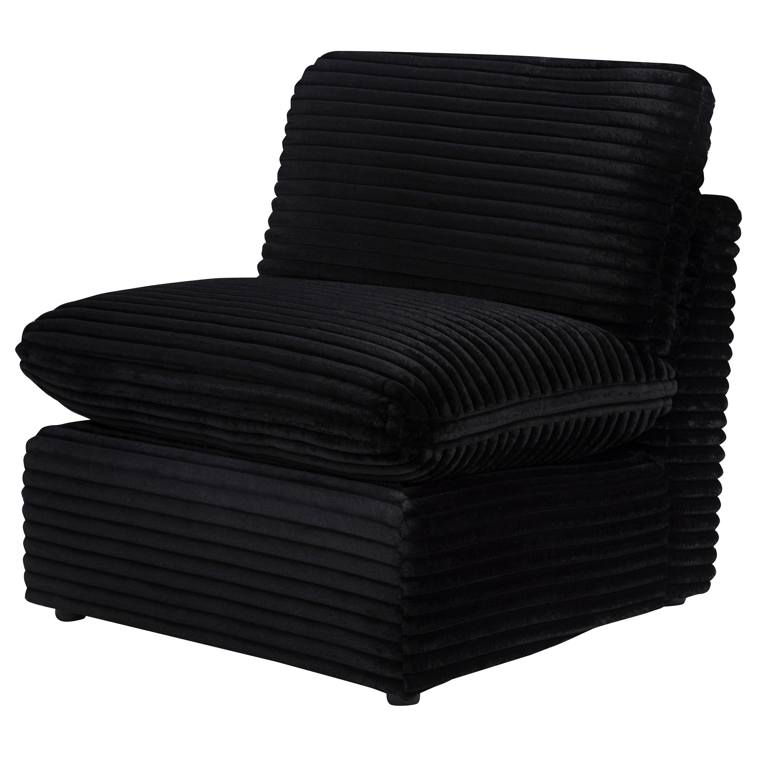  Coaster Furniture Collins 610360AC Modular Armless Chair - Black IMAGE 1