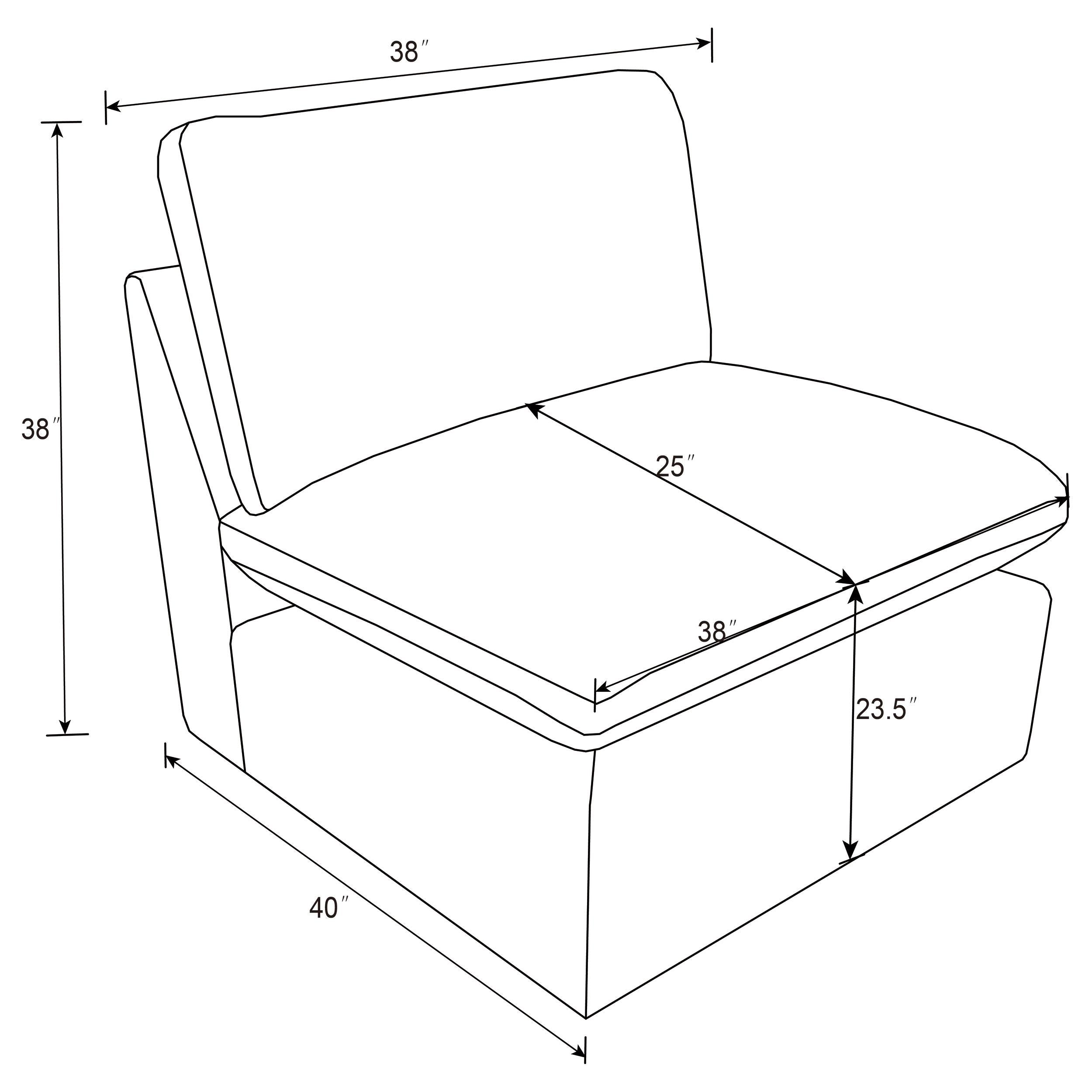 Coaster Furniture Collins 610360AC Modular Armless Chair - Black IMAGE 10