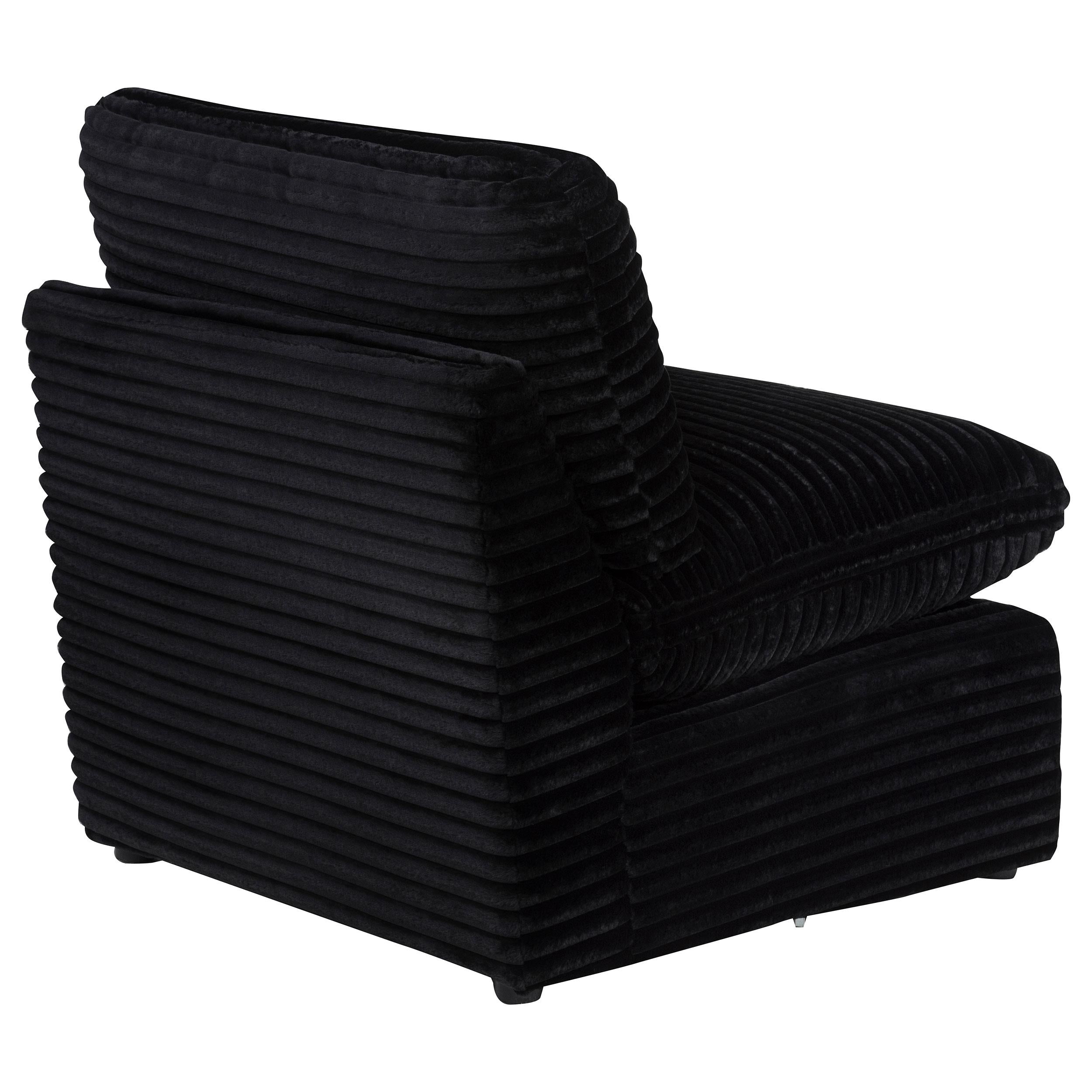  Coaster Furniture Collins 610360AC Modular Armless Chair - Black IMAGE 2