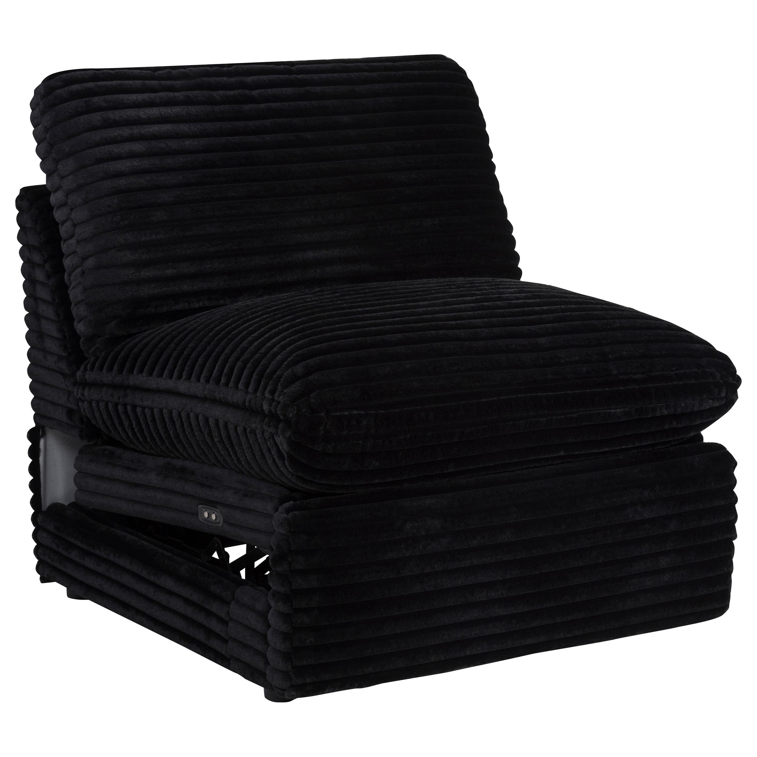  Coaster Furniture Collins 610360ARP Modular Power Armless Recliner - Black IMAGE 1
