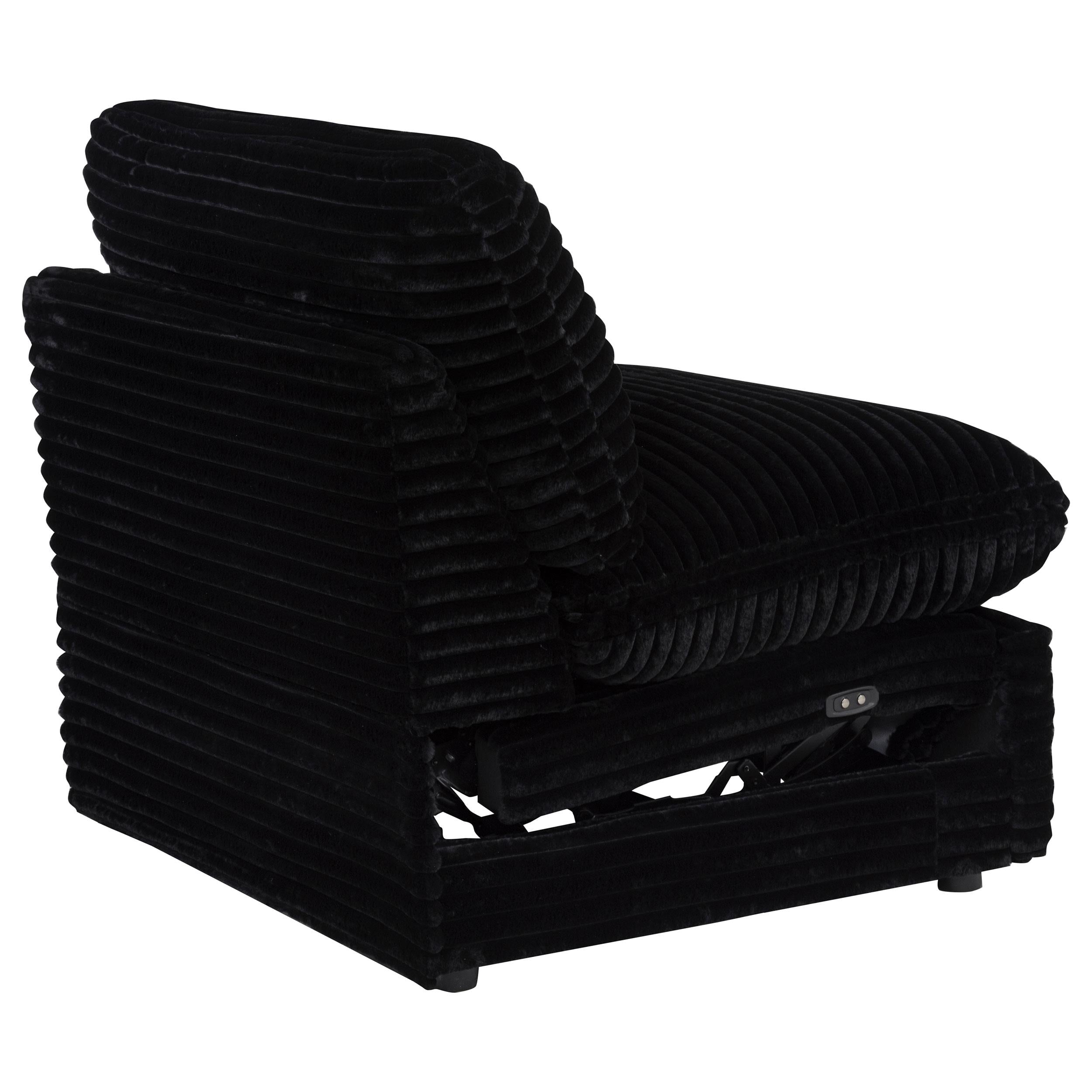  Coaster Furniture Collins 610360ARP Modular Power Armless Recliner - Black IMAGE 2