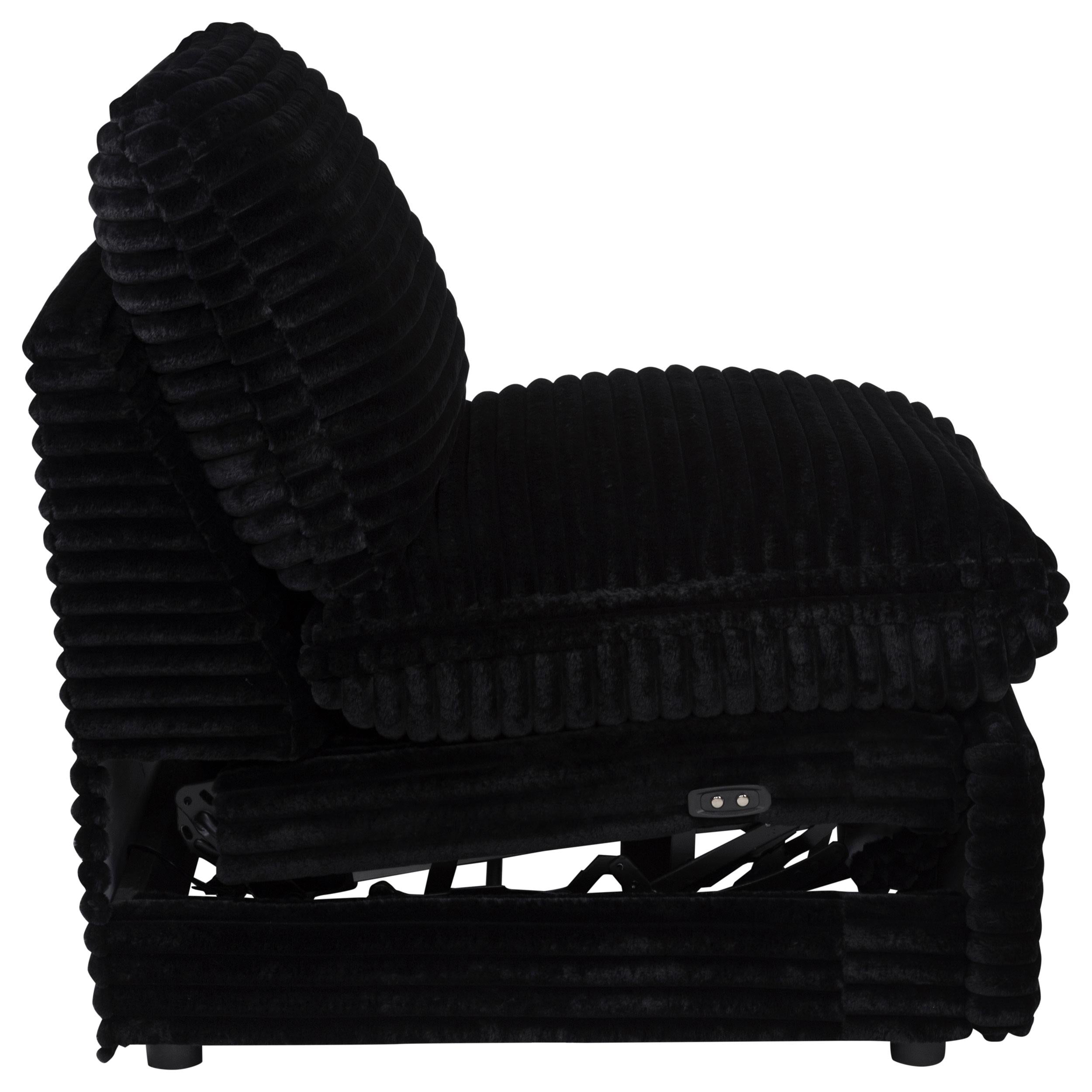  Coaster Furniture Collins 610360ARP Modular Power Armless Recliner - Black IMAGE 4