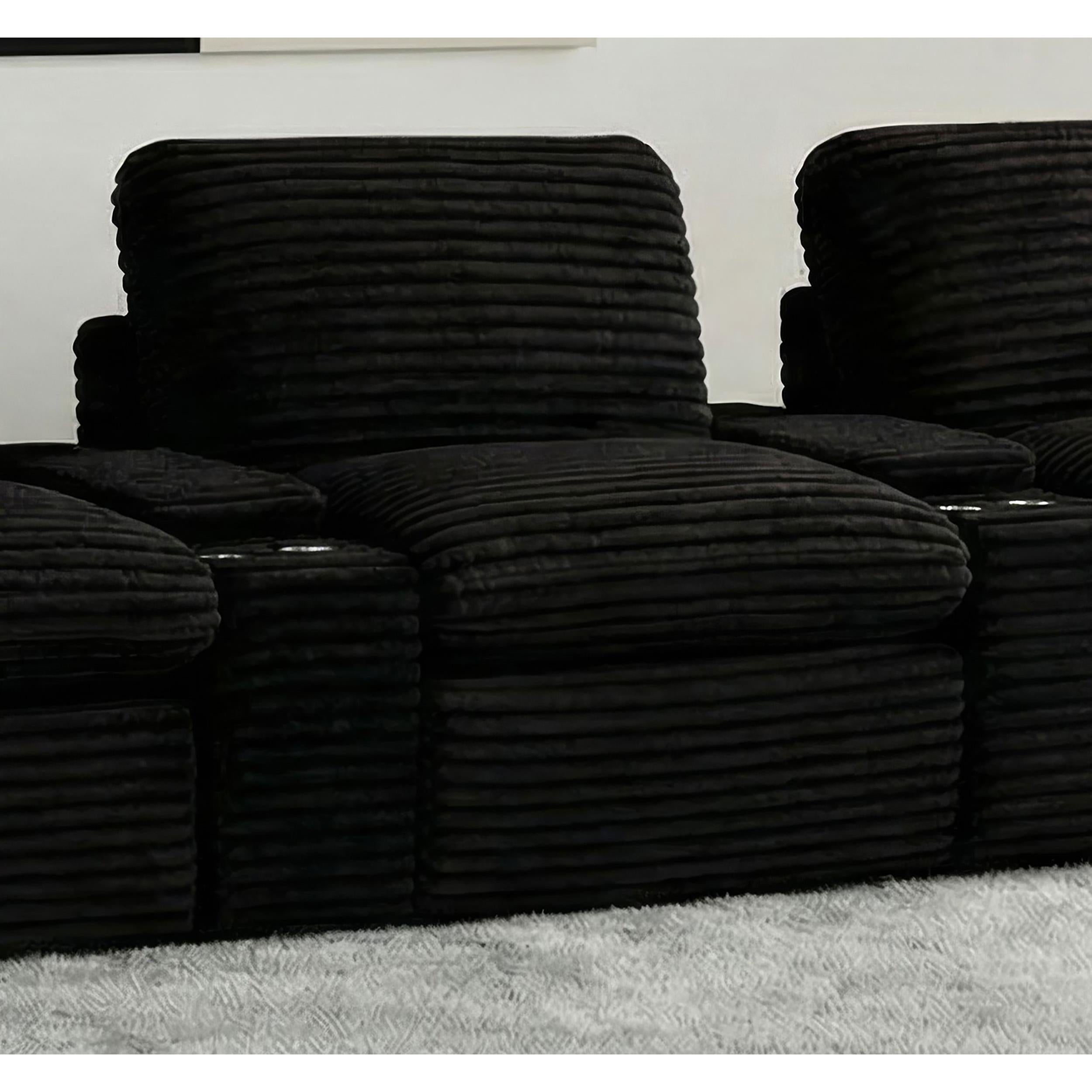  Coaster Furniture Collins 610360ARP Modular Power Armless Recliner - Black IMAGE 5