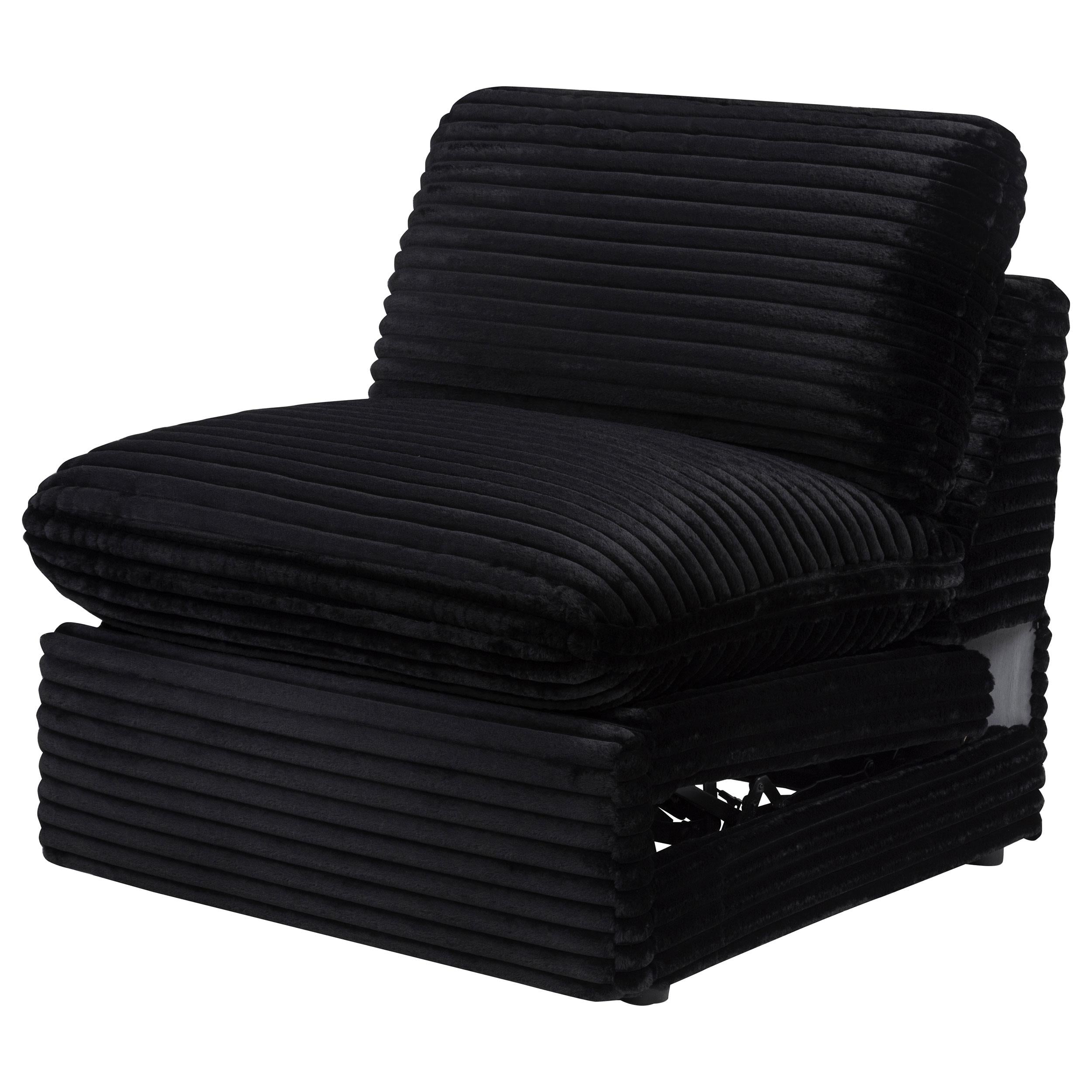  Coaster Furniture Collins 610360ARP Modular Power Armless Recliner - Black IMAGE 6