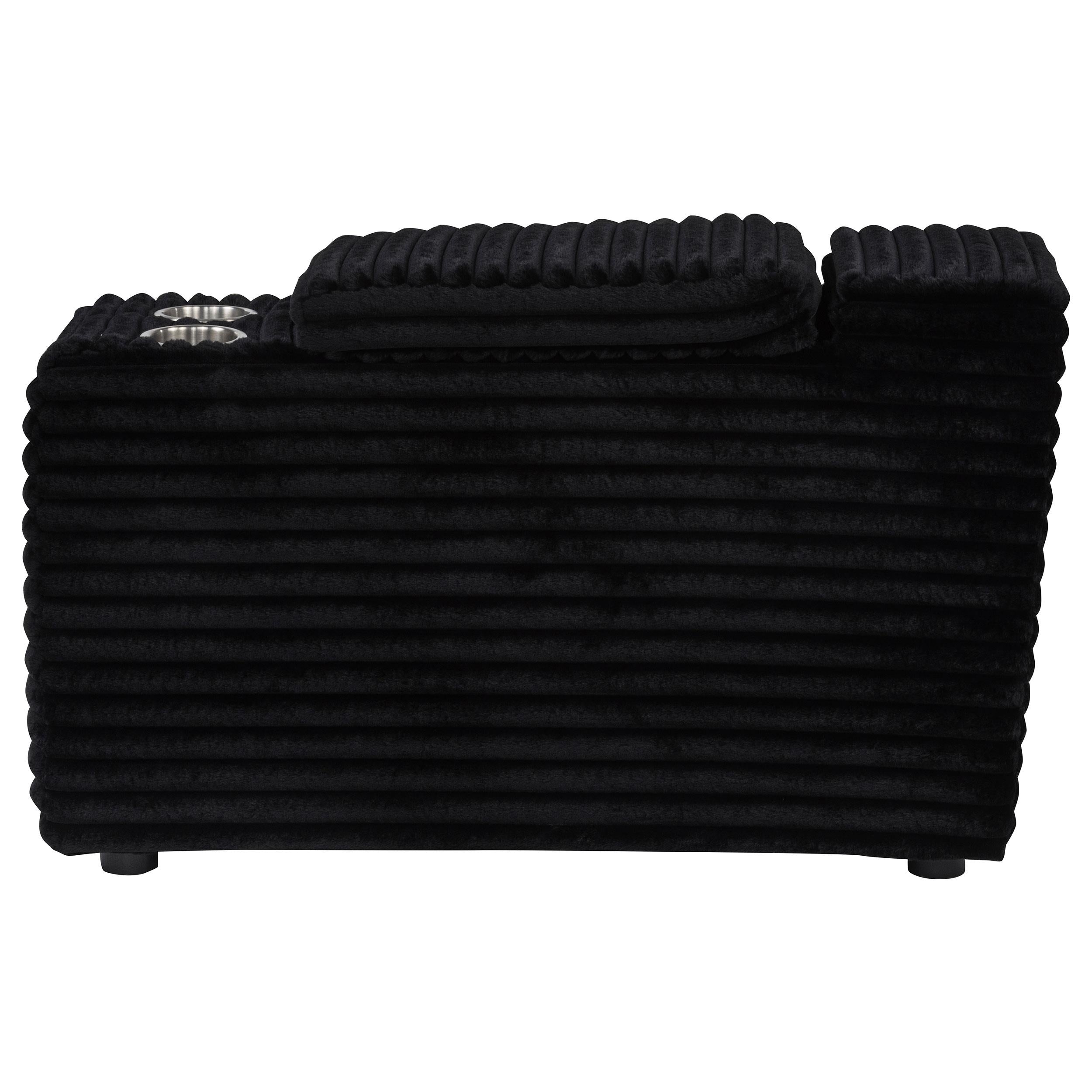  Coaster Furniture Collins 610360CON Upholstered Modular Storage Console - Black IMAGE 2